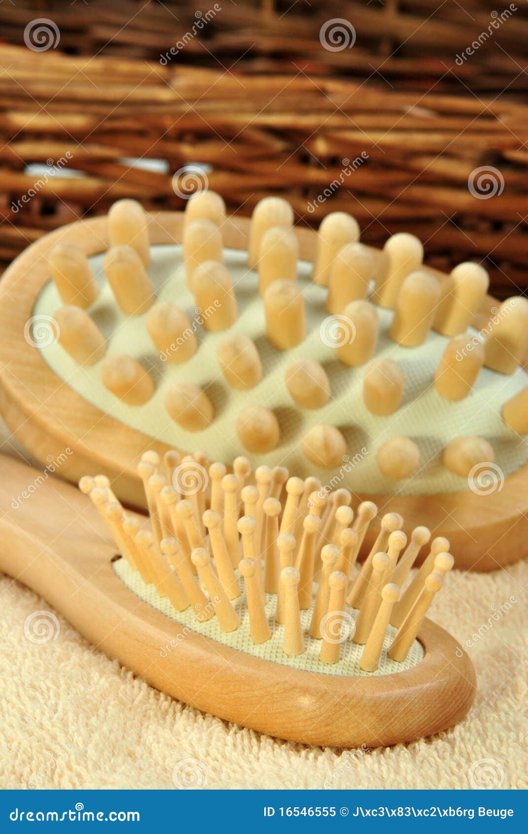 Hair Brush on a Terry Cloth Towel Stock Image Image of cosmetics