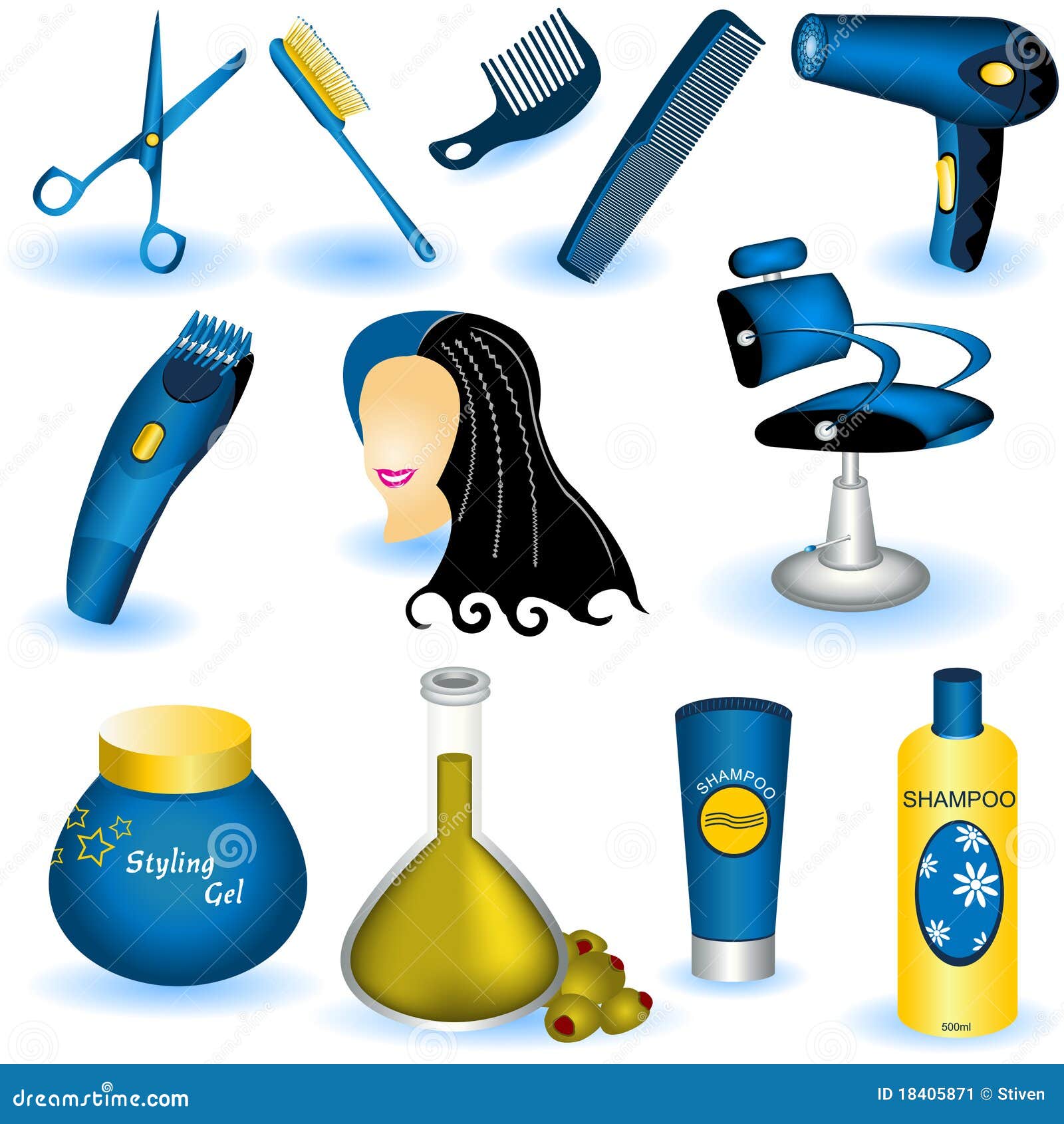 Hair care collection stock vector. Illustration of haircut 18405871