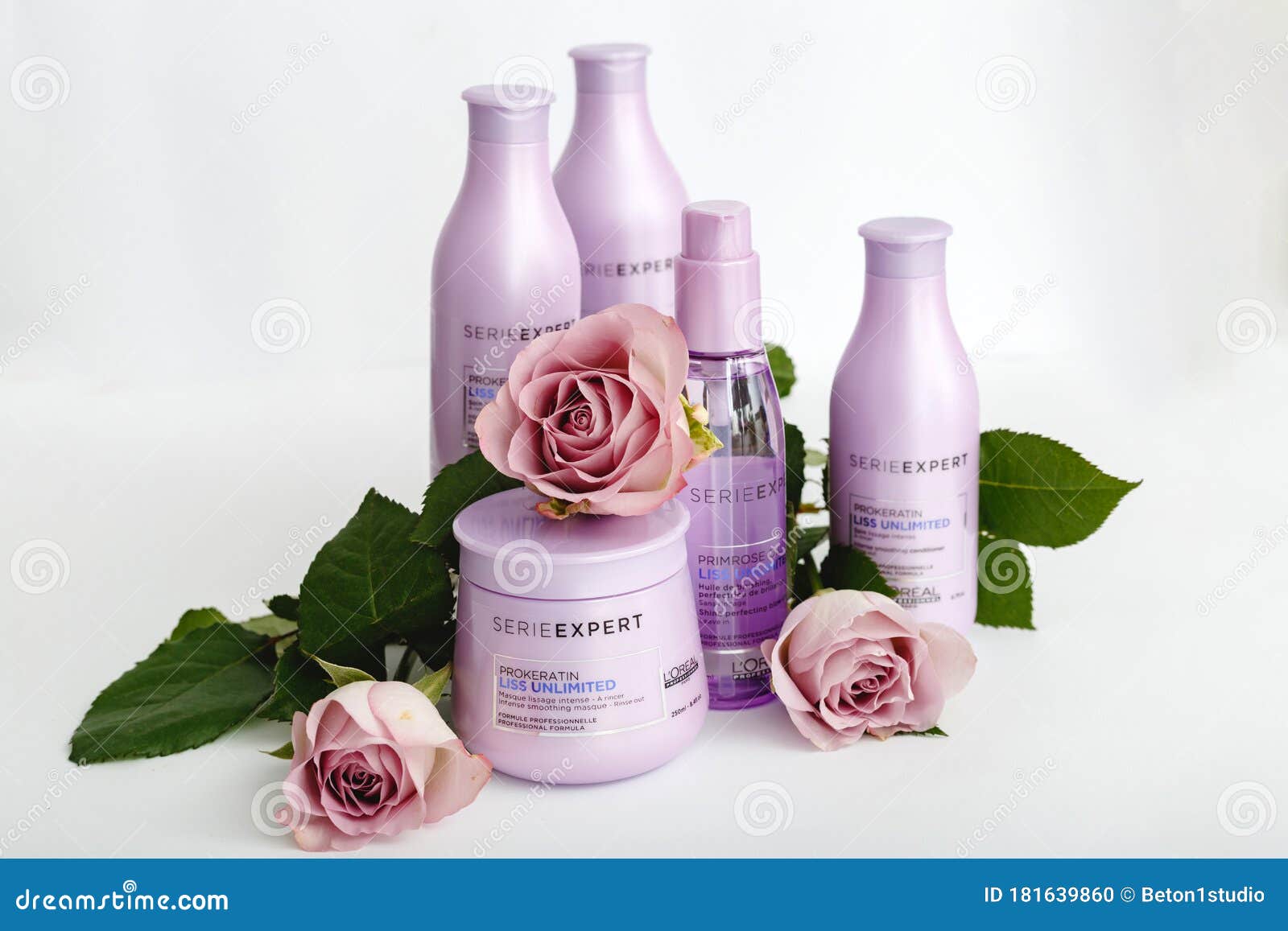 Hair Cosmetics Hair Shampoo Beauty Products For Beauty Salon With Flower On White Background L Oreal Professionnel Serie Exper Editorial Image Image Of Light Blank 181639860