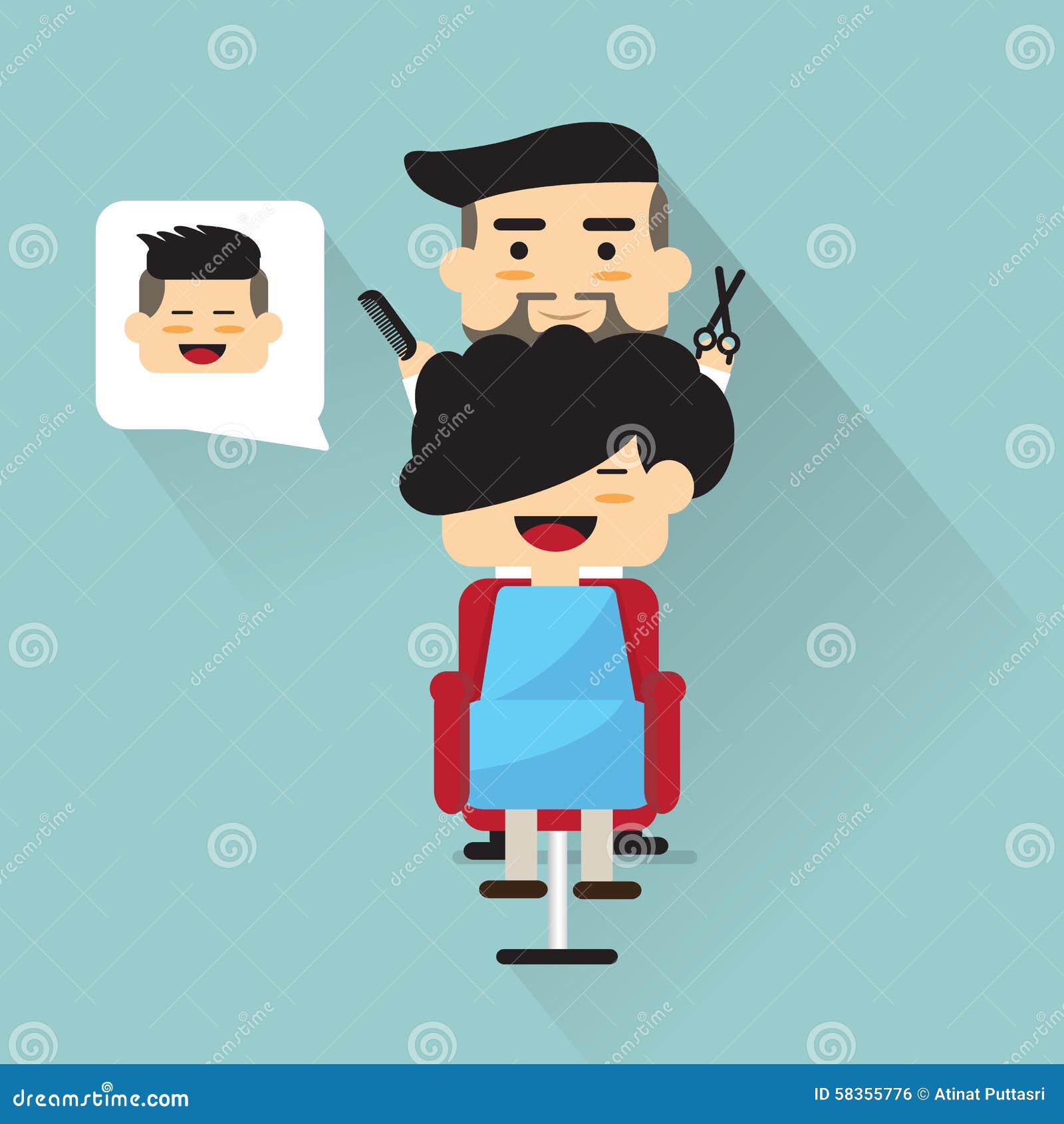 Hair cut cartoon stock vector. Image of vector, face - 58355776