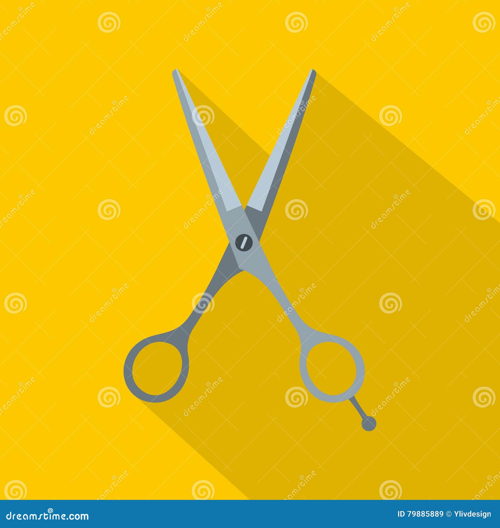 Hair Cutting Scissors Icon, Flat Style Stock Vector Illustration of concept, hairstyle 79885889