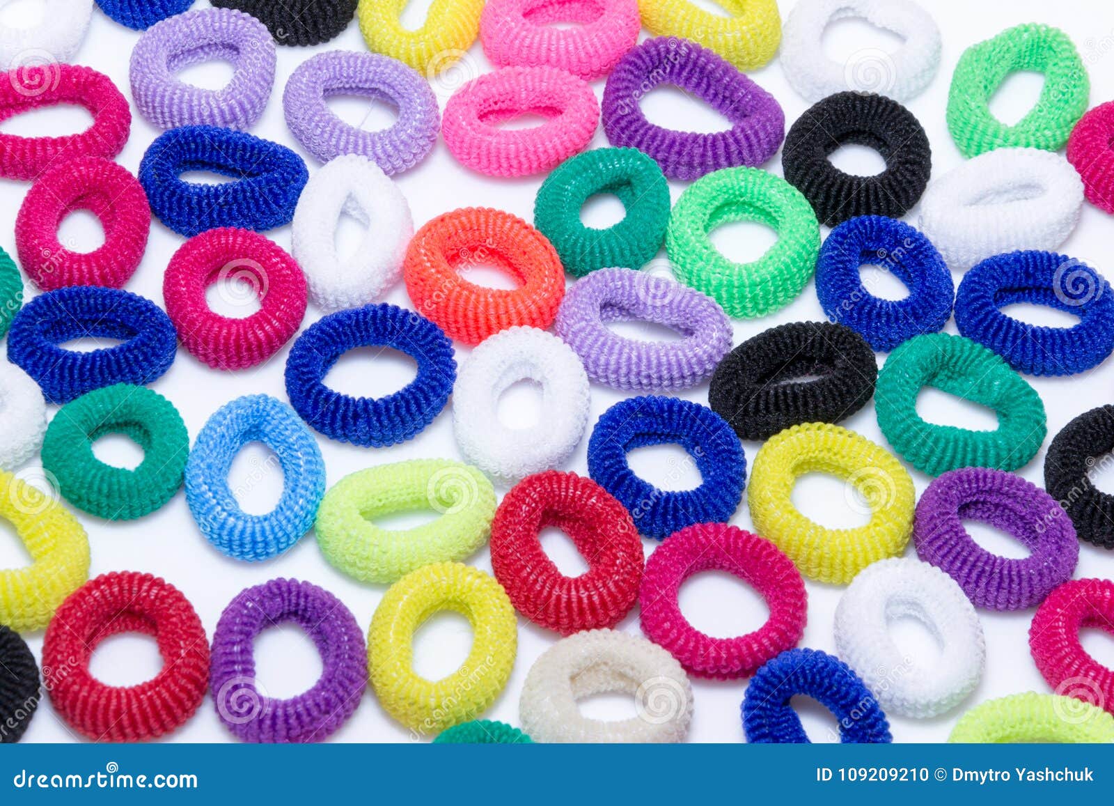 Hair Elastic Bands Isolated on the White Background Stock Photo Image