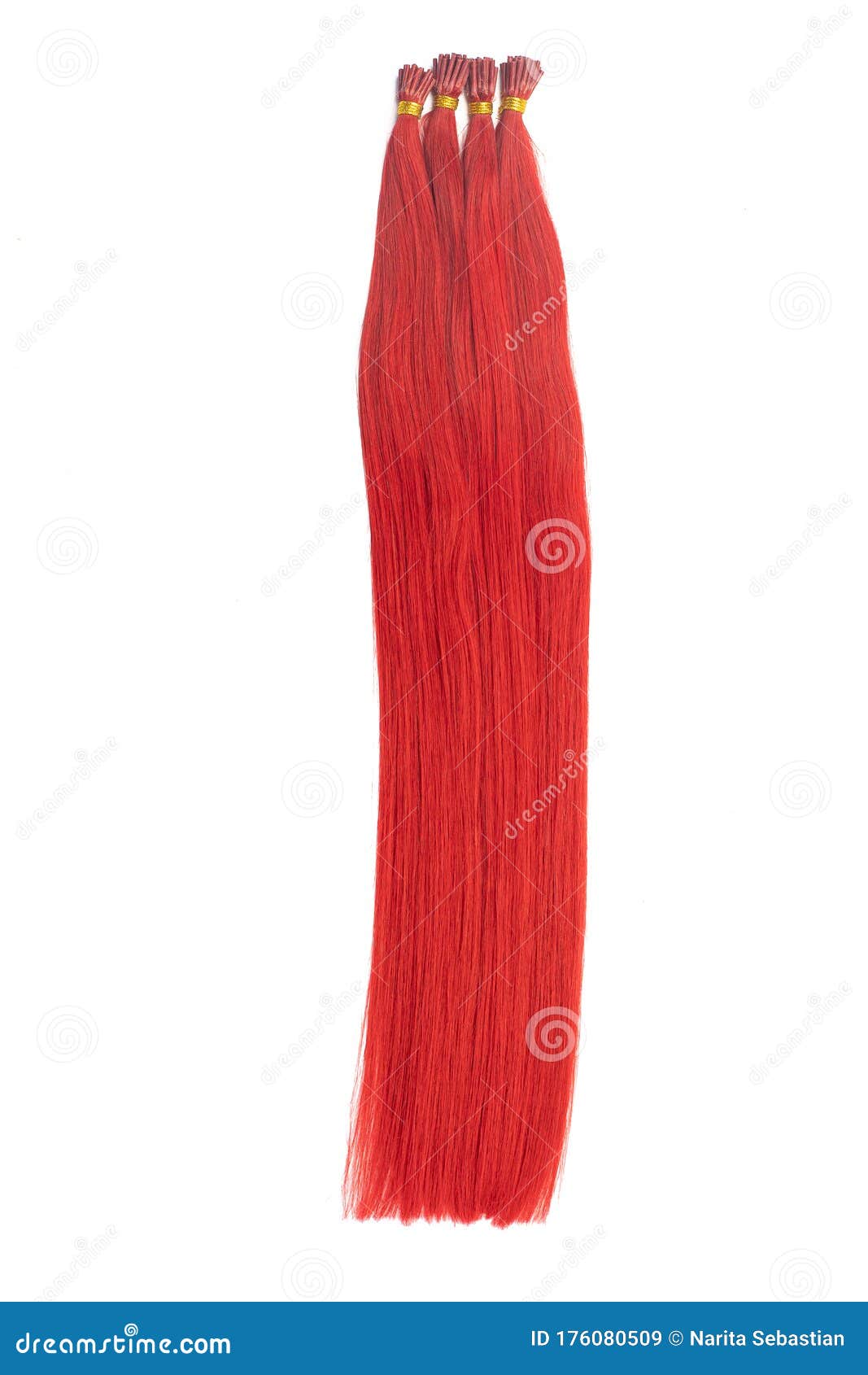 Hair Extensions Fake Human Hair for Women - Red Hair Stock Image - Image of  brown, blond: 176080509