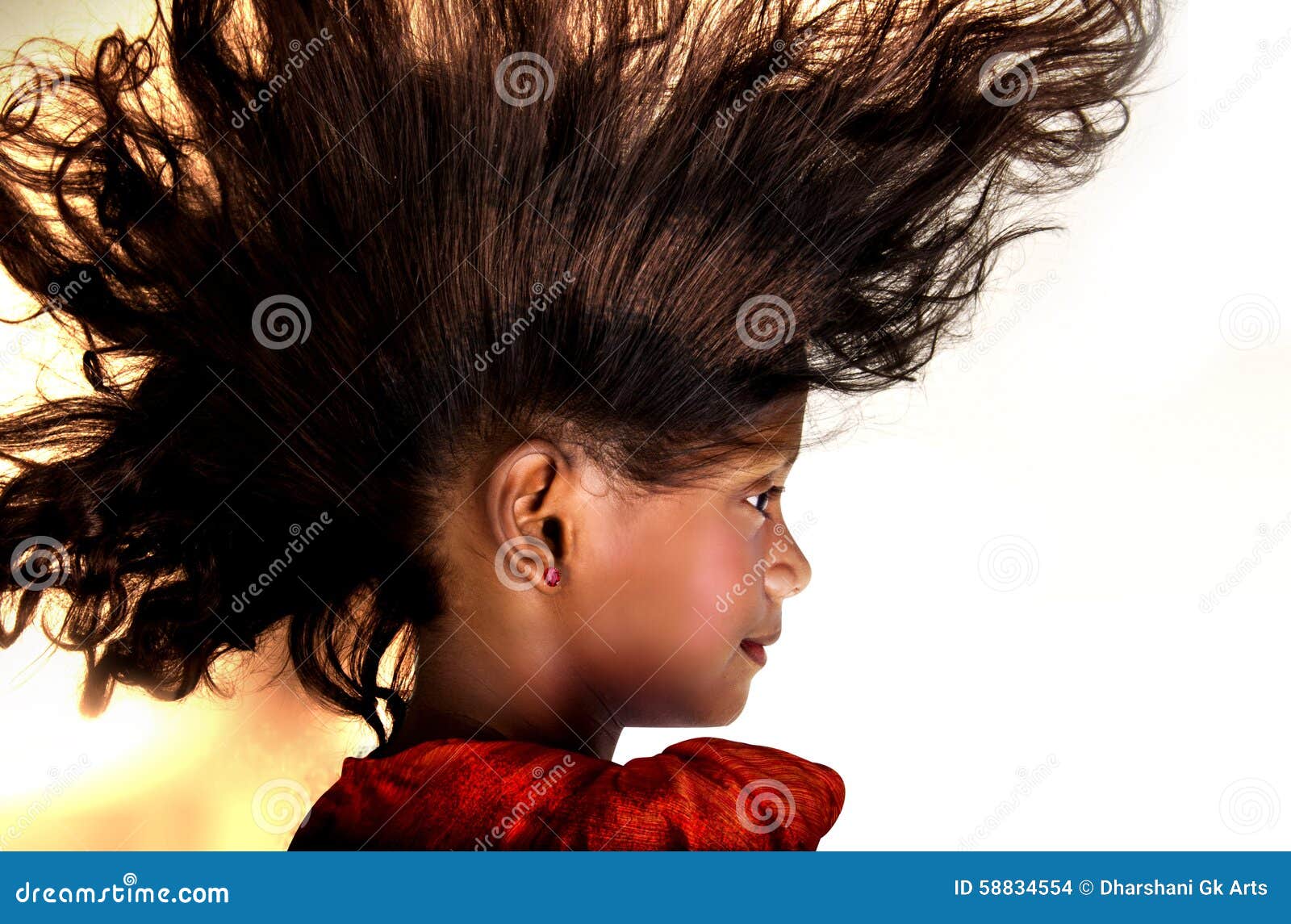 Hair floating stock photo. Image of cute, long, background 58834554