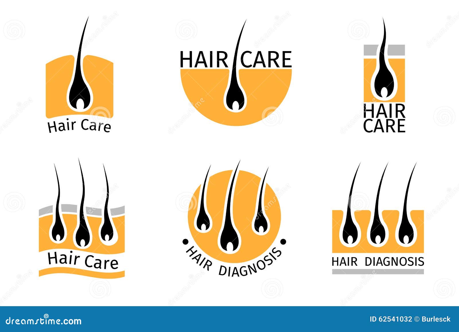 hair follicle diagnostics logos set