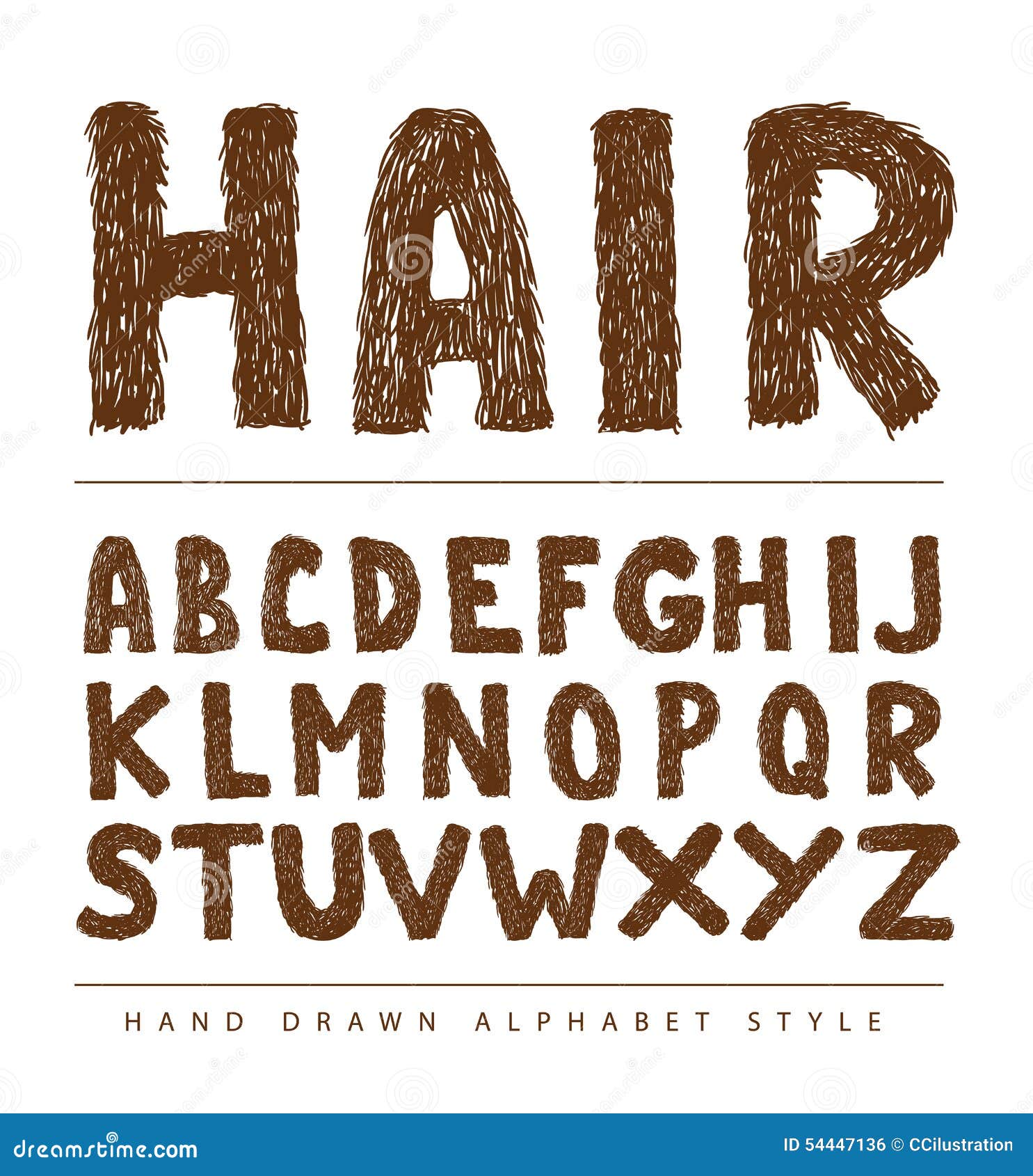 Hair Font Style Alphabet, Vector Illustration Stock Vector - Illustration  of characterset, design: 54447136