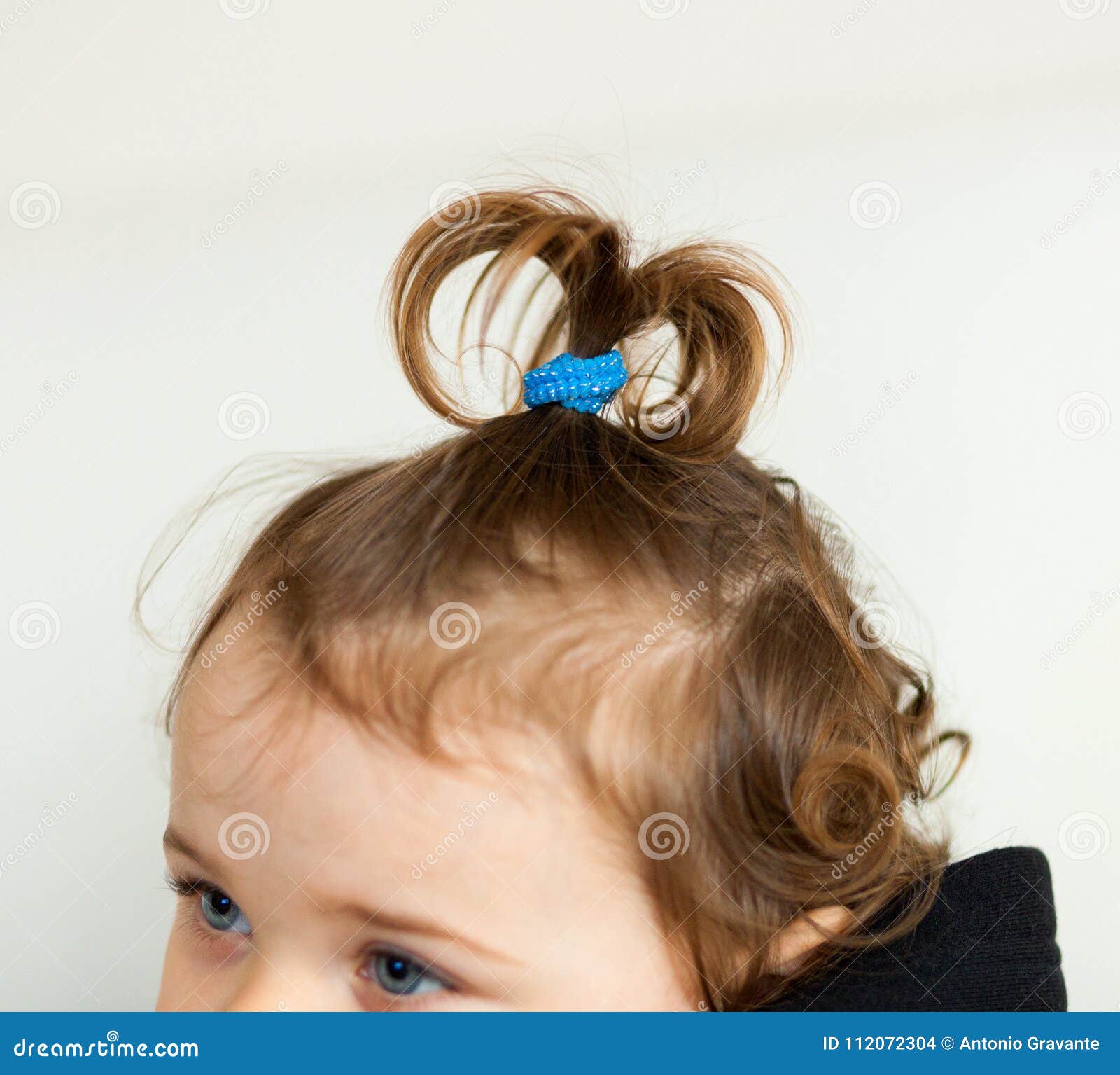 Hair Hairstyle Shaped Fountain or Onion of a Baby Girl. Stock Photo - Image  of ethnicity, cute: 112072304