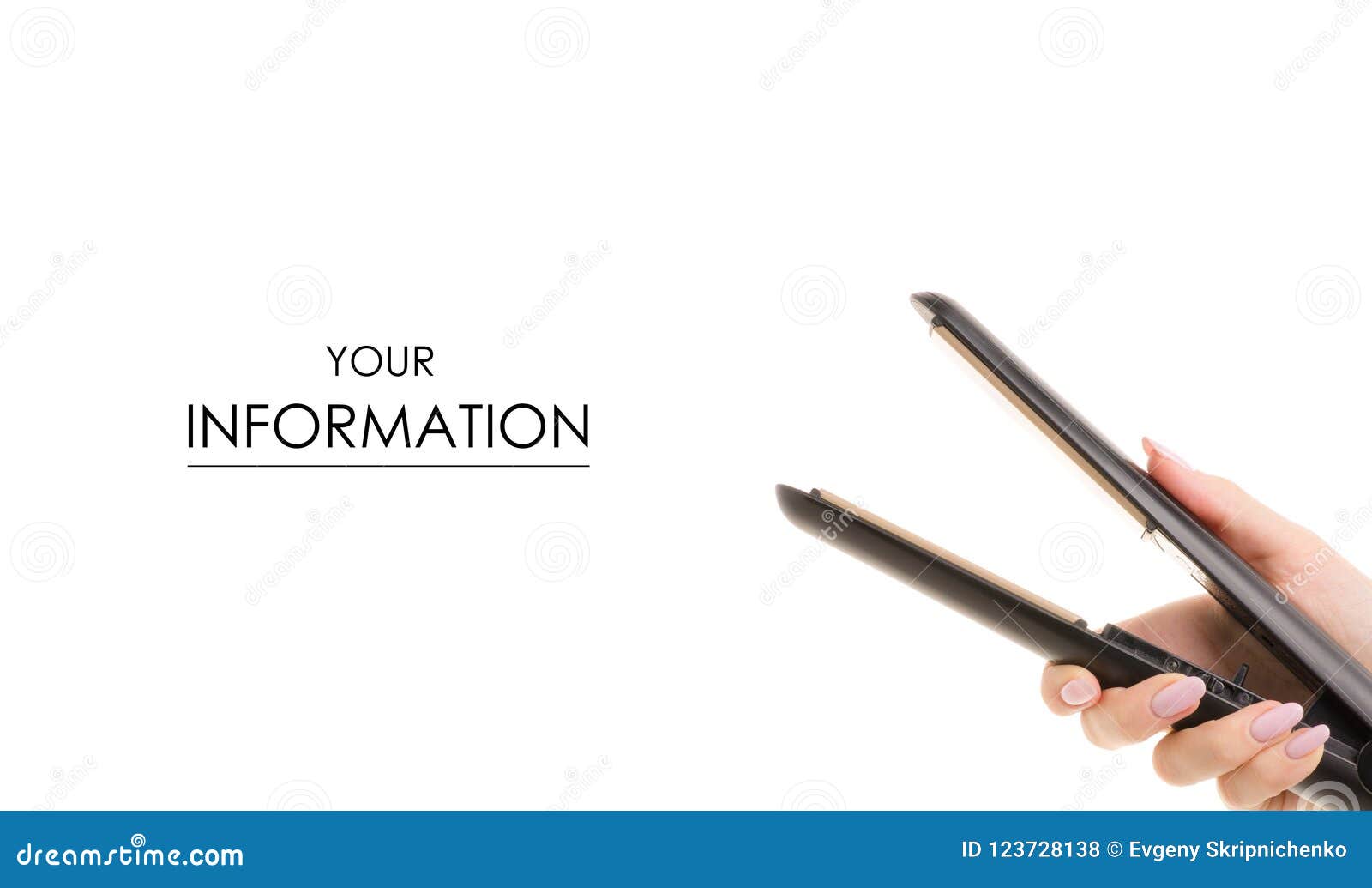 Hair iron in hand pattern stock photo. Image of electric 123728138