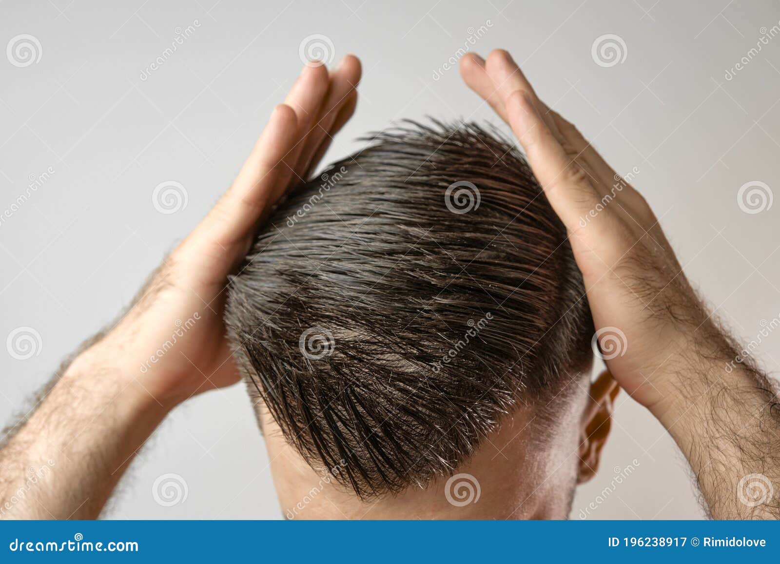 Hair Loss Problems. Man Holding His Head with Hands. Styling Hair at Home. Stock Image - Image of hand, cosmetics: 196238917 Hair Loss Problems. Man Holding His Head with Hands. Styling Hair at Home. Stock Image - Image of hand, cosmetics: 196238917