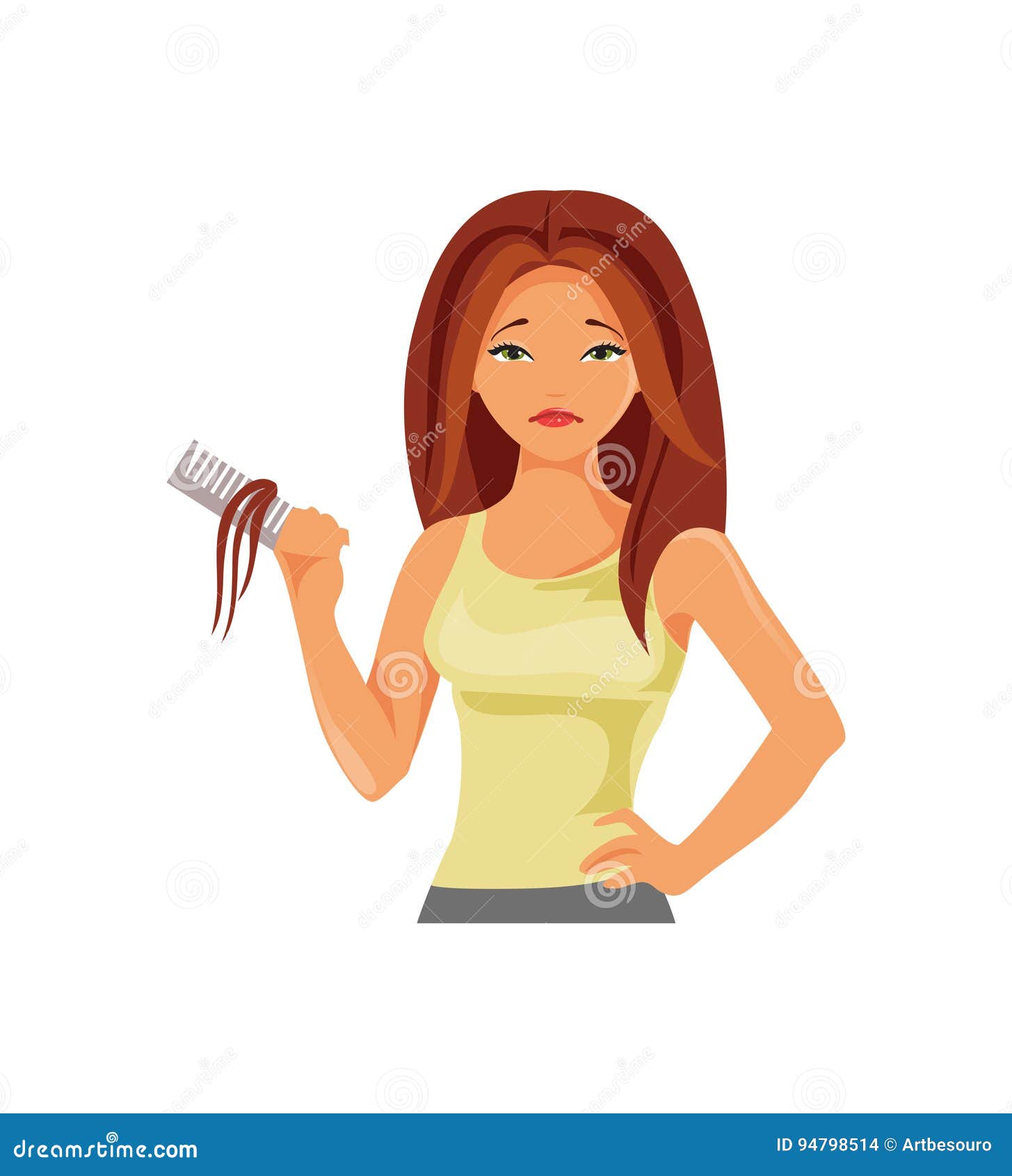 Hair Loss. Vector Illustration Stock Vector Illustration of hairbrush