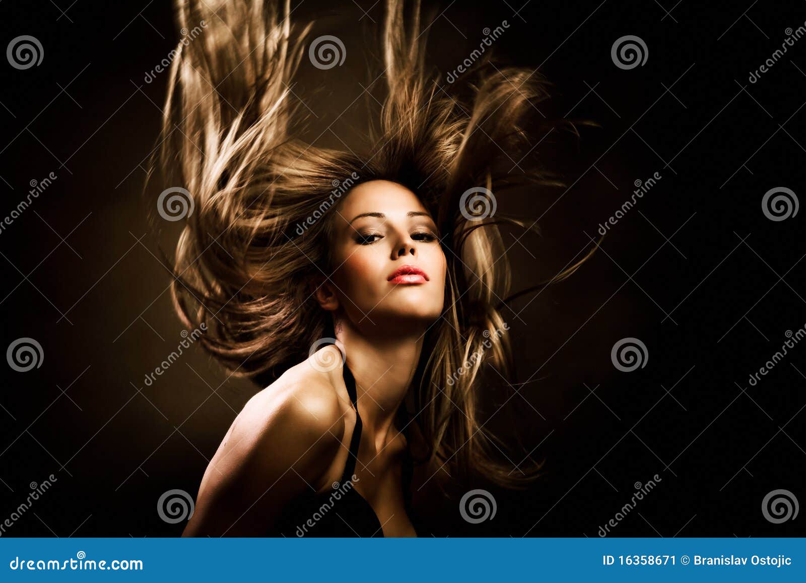 Hair in motion stock image. Image of cosmetic, makeup 16358671