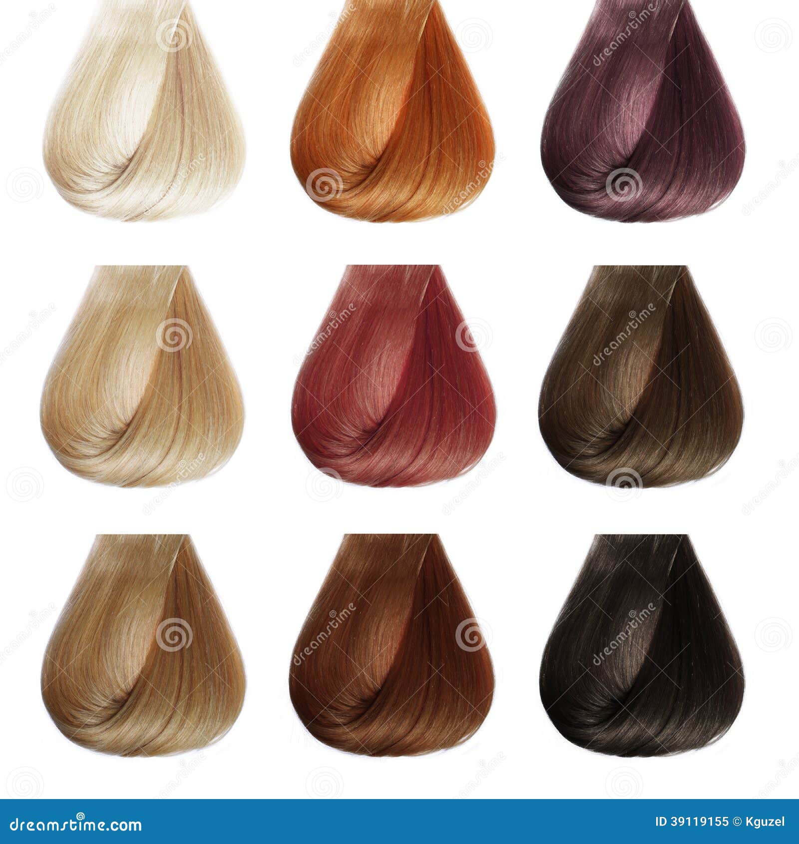 Hair Palette. Colors Set. Stock Photo - Image: 39119155