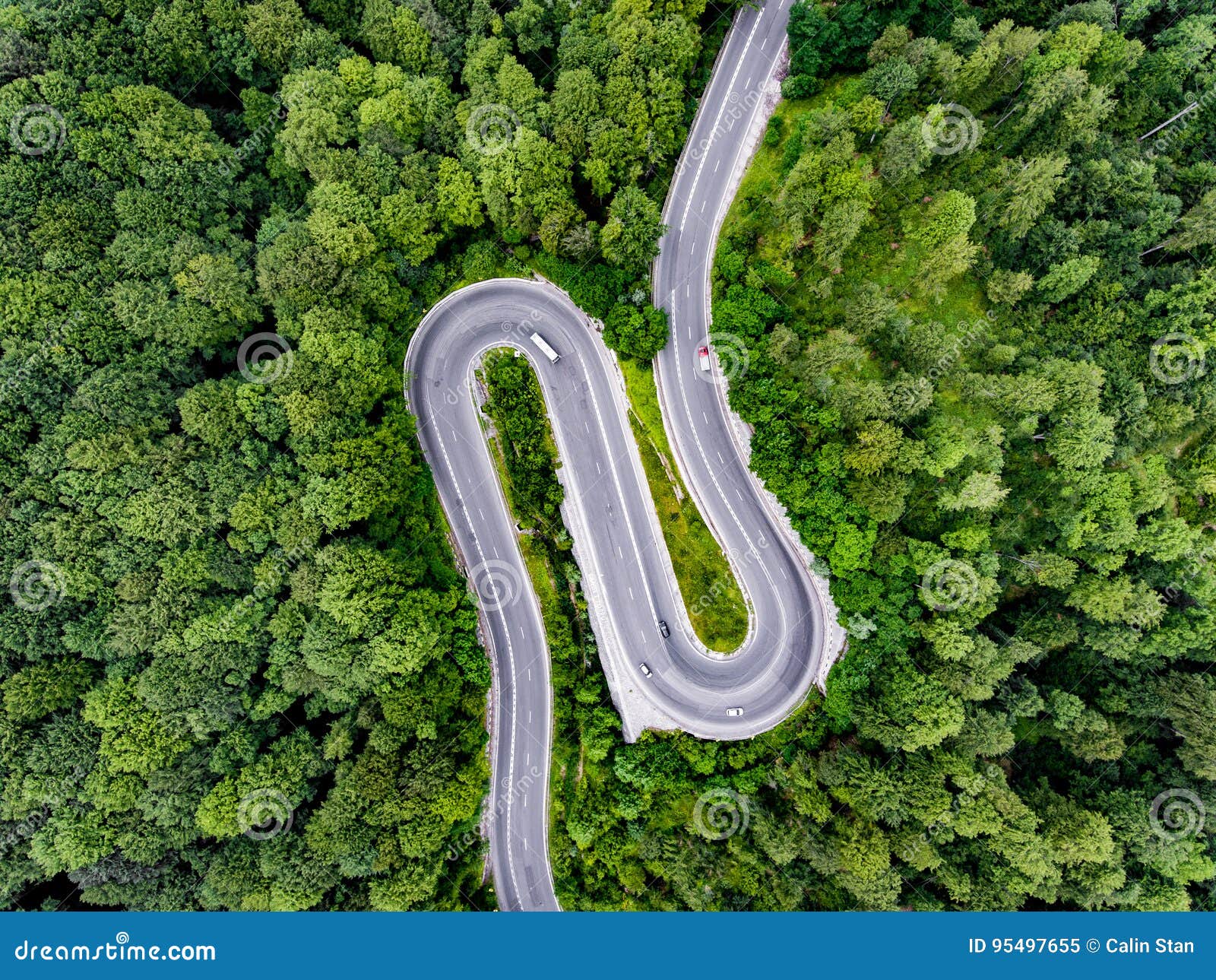Hair Pin Turn Winding Road Trough The Forest Stock Image Image