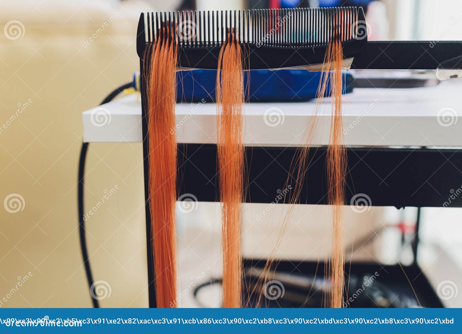Hair Salon, Beauty Spa. Procedure of Hair Extensions. Stock Image Image of installation, head