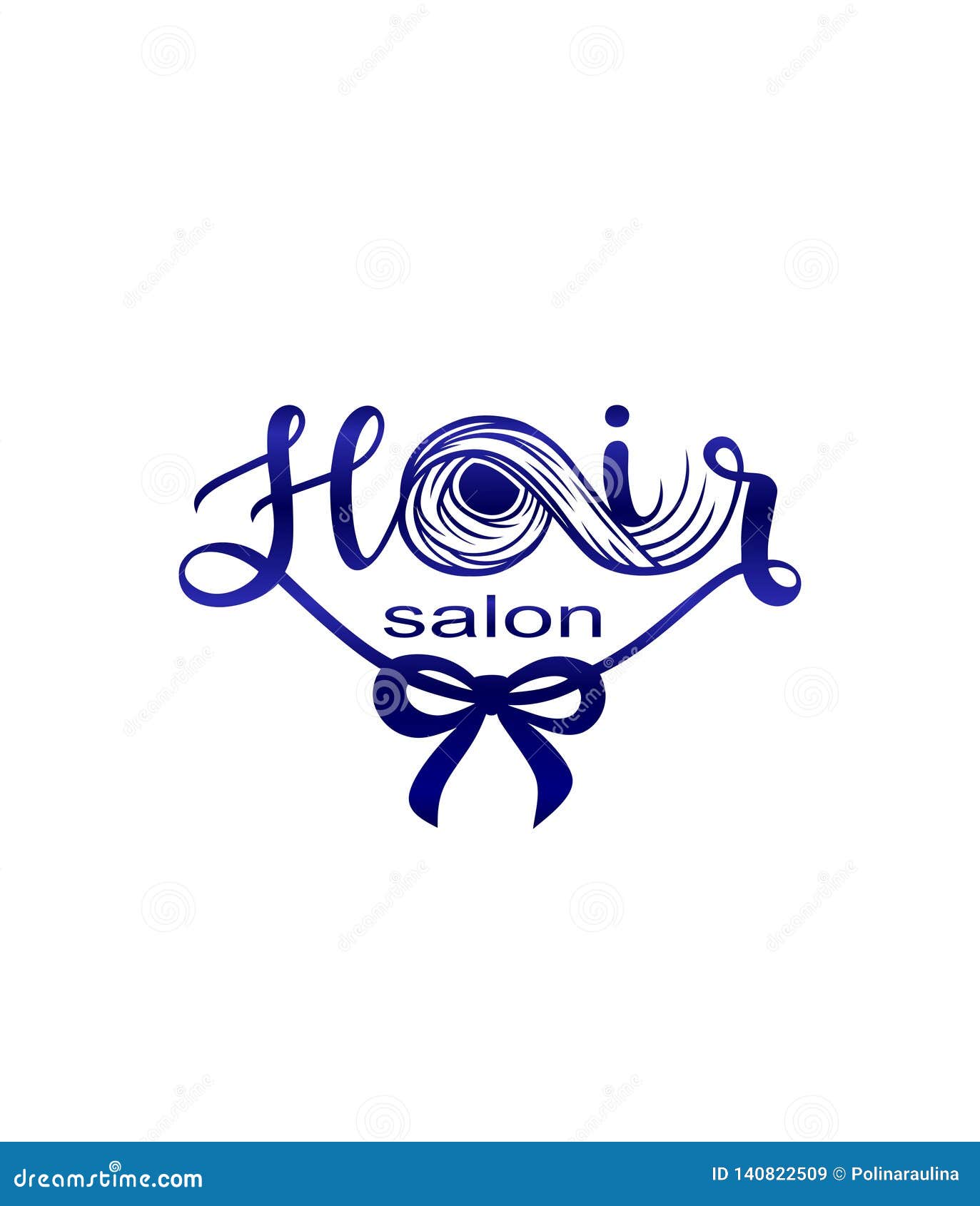 Hair Salon Logo Banner A Lock Of Hair Silhouette Hair Lettering