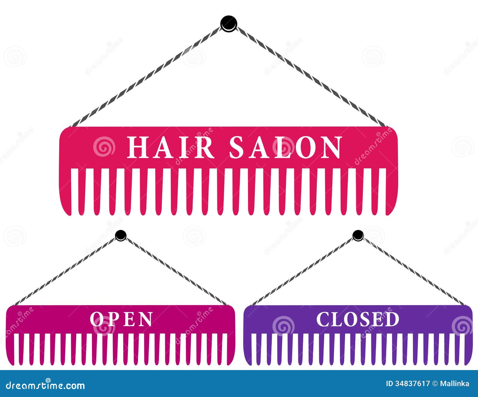 Hair Salon Sign With Comb Royalty Free Stock Photography 