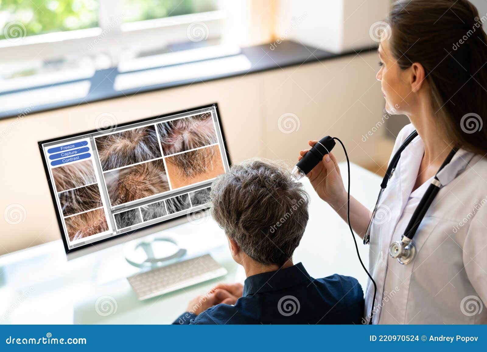 Hair Scalp Analysis in Clinic. Man with Hair Fall Stock Photo - Image of people, hairdressers: 220970524 Hair Scalp Analysis in Clinic. Man with Hair Fall Stock Photo - Image of people, hairdressers: 220970524