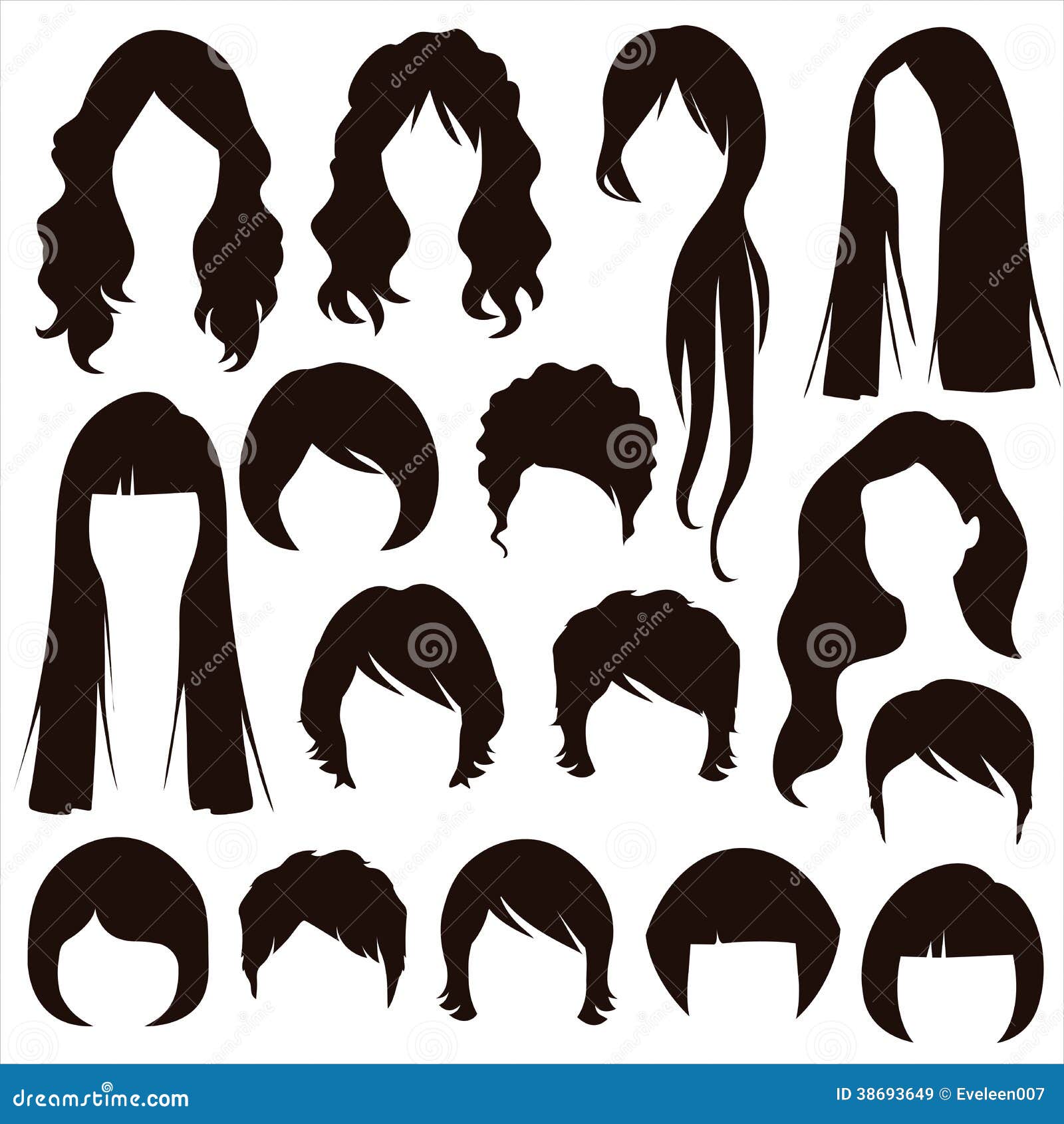 hair silhouettes, woman hairstyle