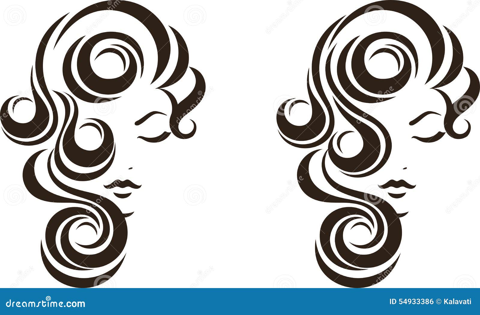 Hair Stile Icon, Female Face Stock Vector - Image: 54933386