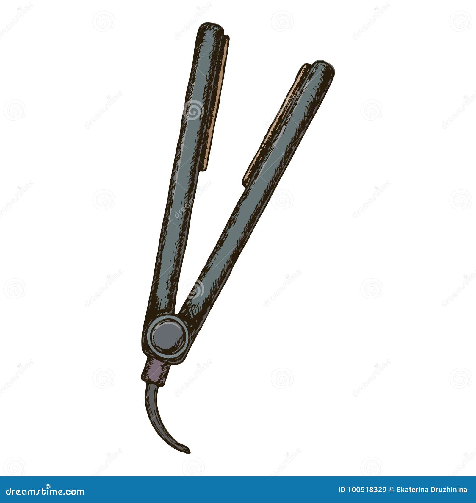 Hair Straightener Illustration Stock Vector Illustration of appliance