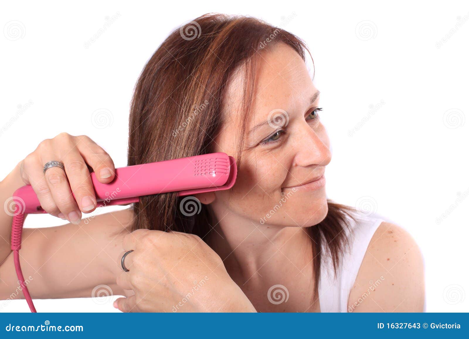 Hair Straightening stock image. Image of appliance, background 16327643