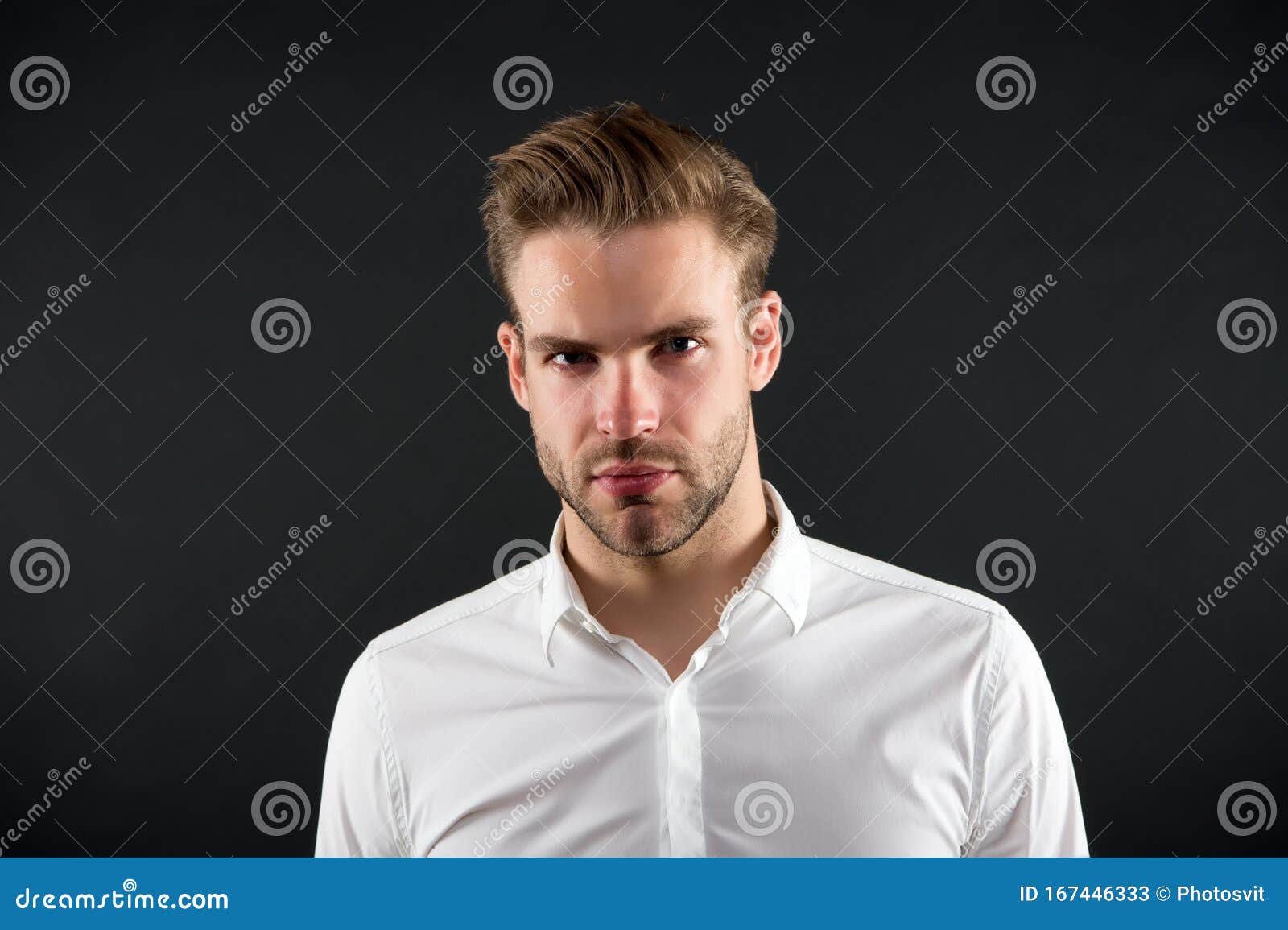 Hair Style that Suits His Face. Handsome Man with Blond Hair. Young Guy  with Stylish Beard and Mustache Hair Stock Image - Image of barber,  hairstyle: 167446333