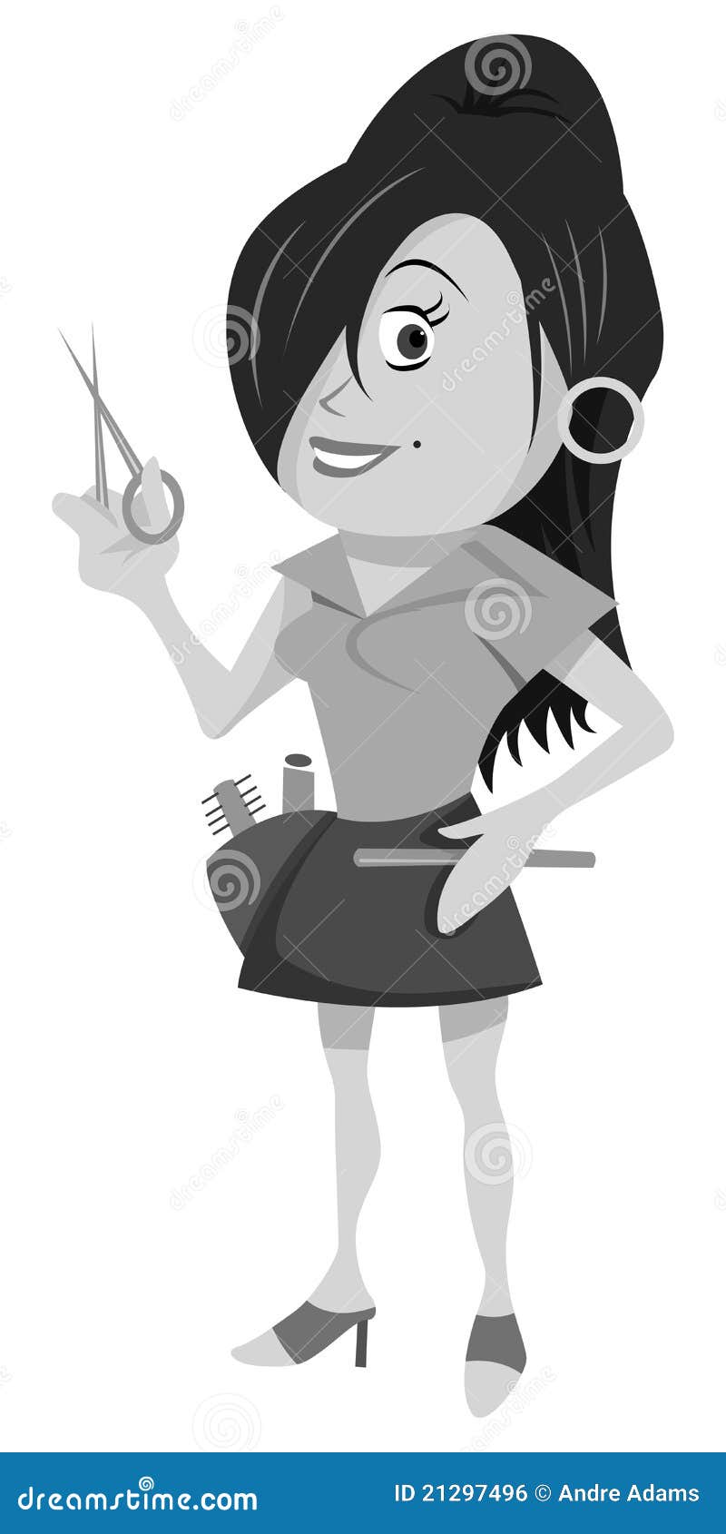 Hair Stylist Tools Logo. Beauty Haircut Salon. Barber Scissors Comb