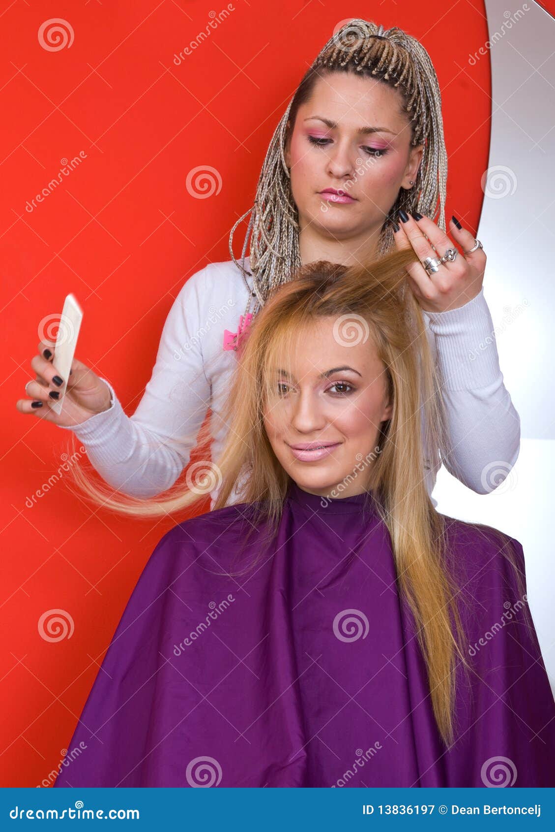 Hair stylist at work stock image. Image of hairdressing 13836197