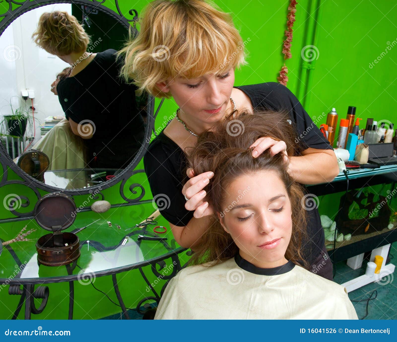 Hair stylist at work stock photo. Image of hairstyle 16041526