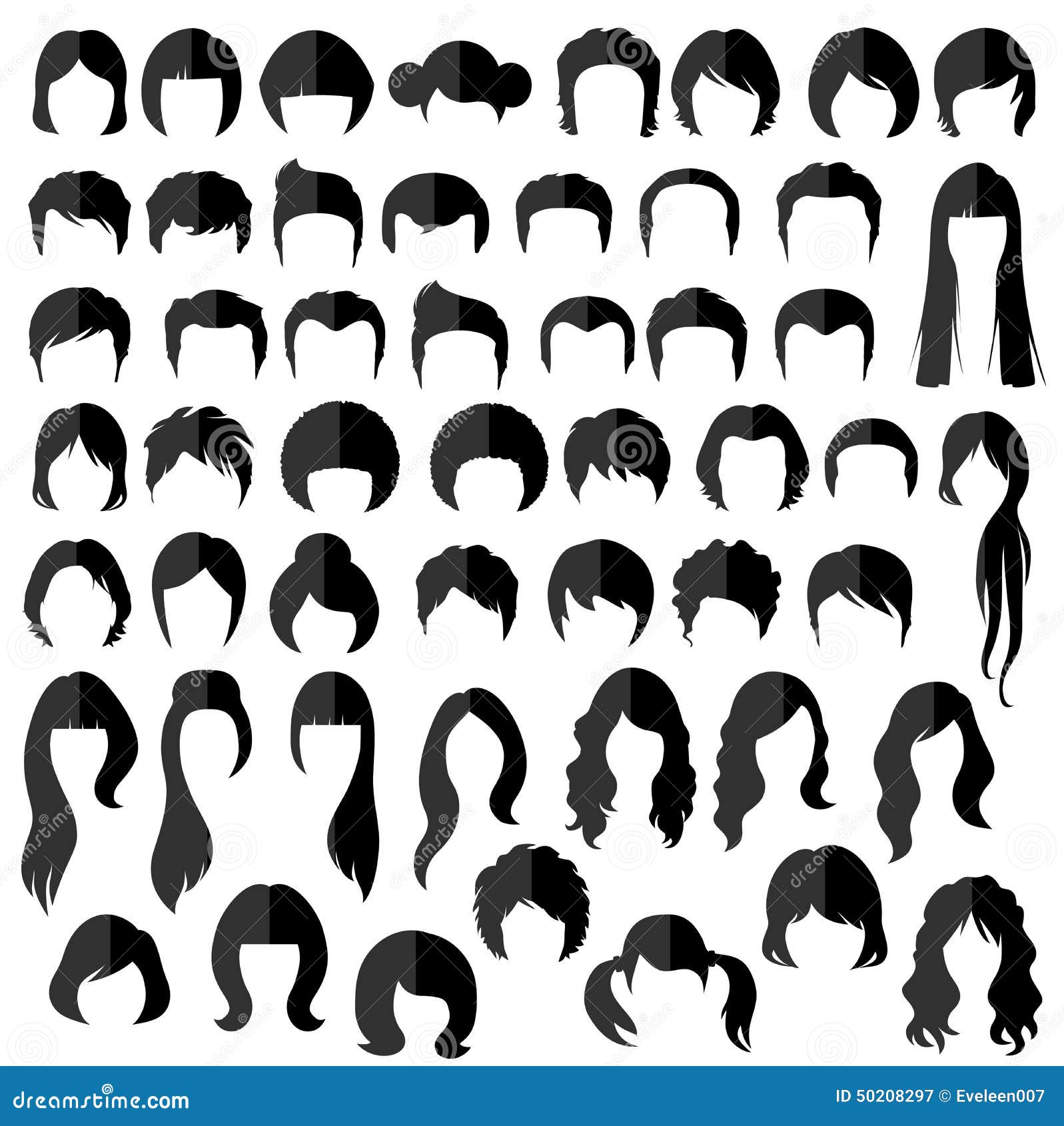 Hair, Vector Hairstyle Stock Vector - Image: 50208297