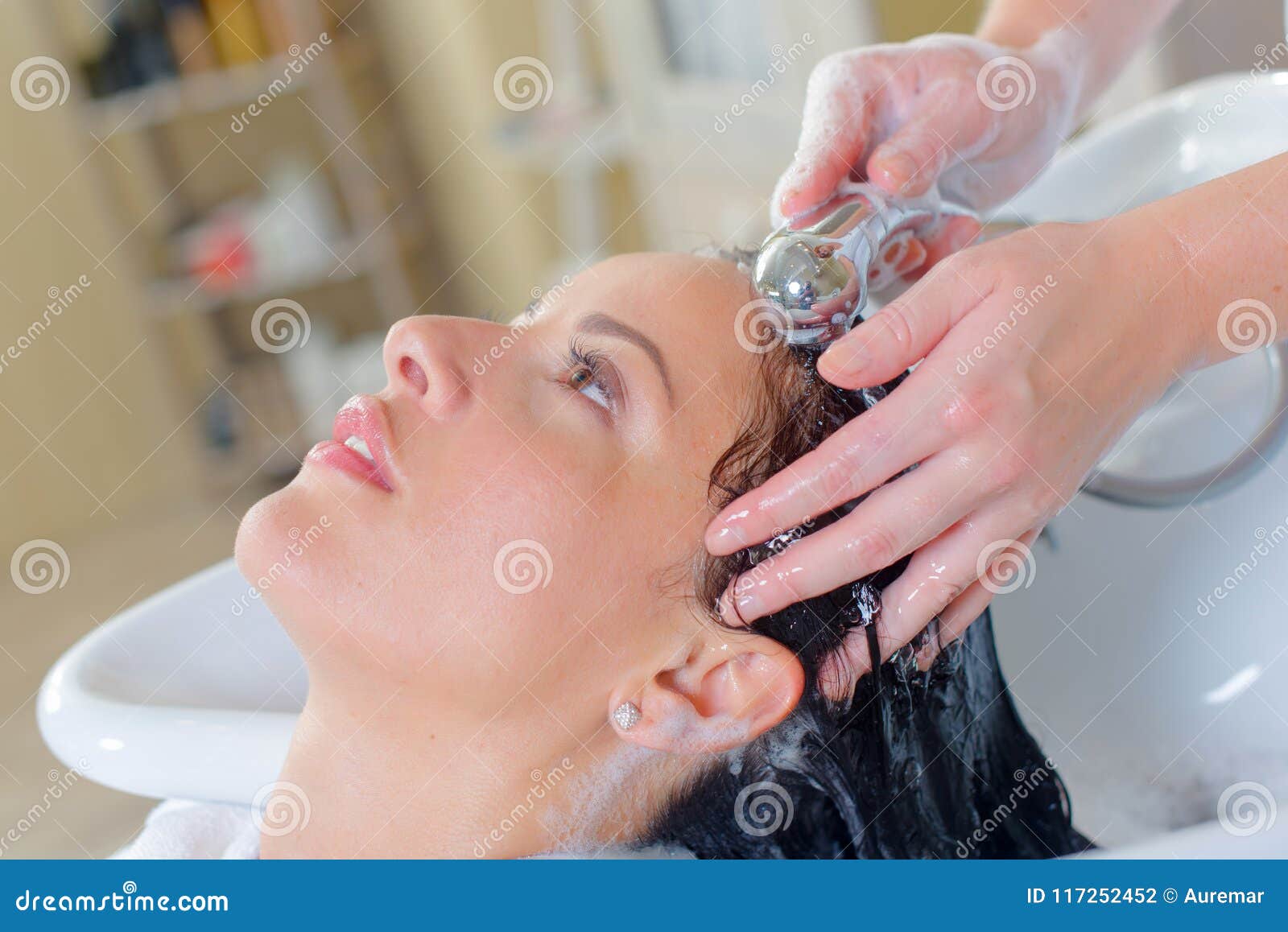 Hair wash before cut stock photo. Image of hands, clean 117252452