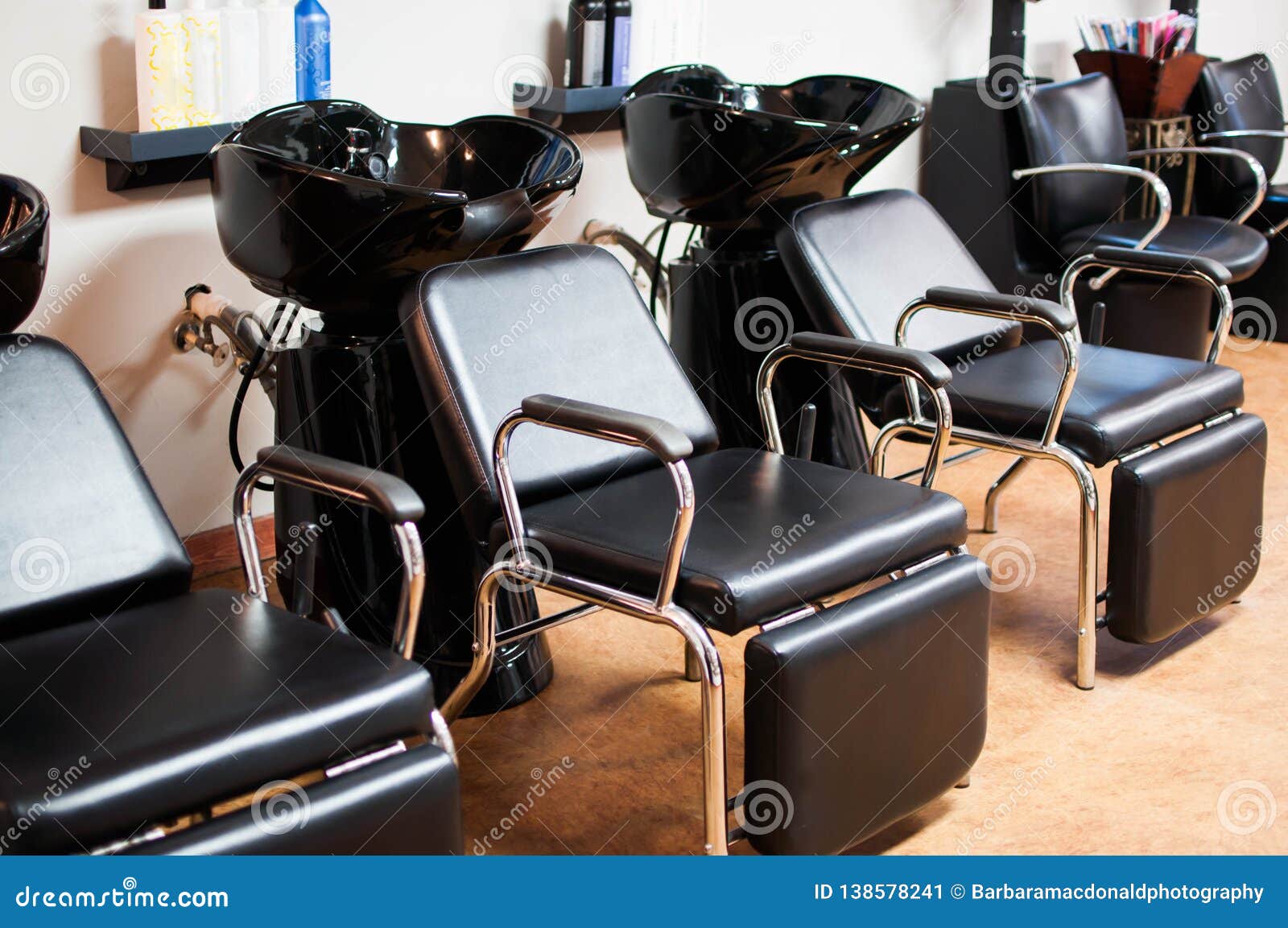 Hair Washing Chair and Sink Stations Inside a Beauty Salon Stock Image -  Image of washing, hair: 138578241