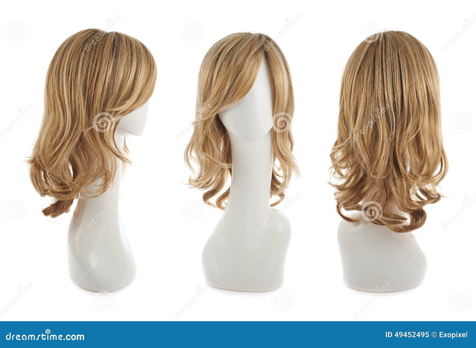 Natural Looking Blonde Wig White Mannequin Head Long Hair Plastic