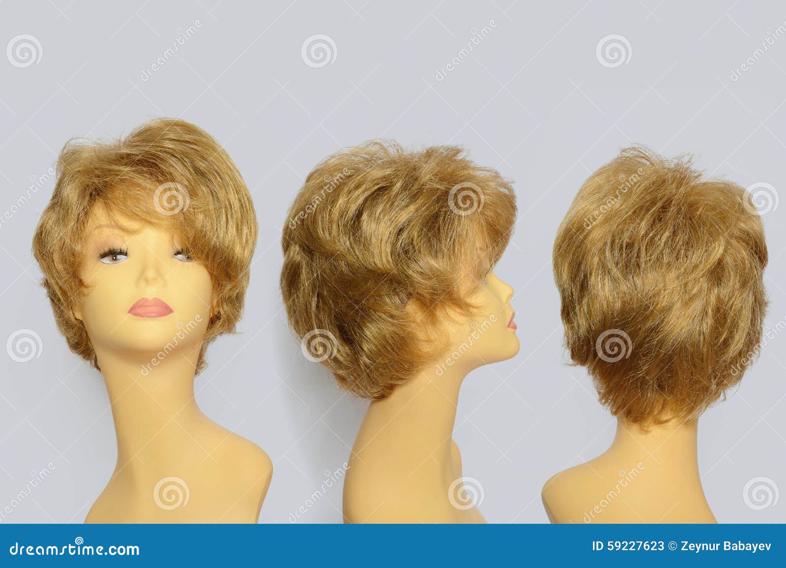 Mannequin Head With Long Blond Wig Stock Photo - Download Image