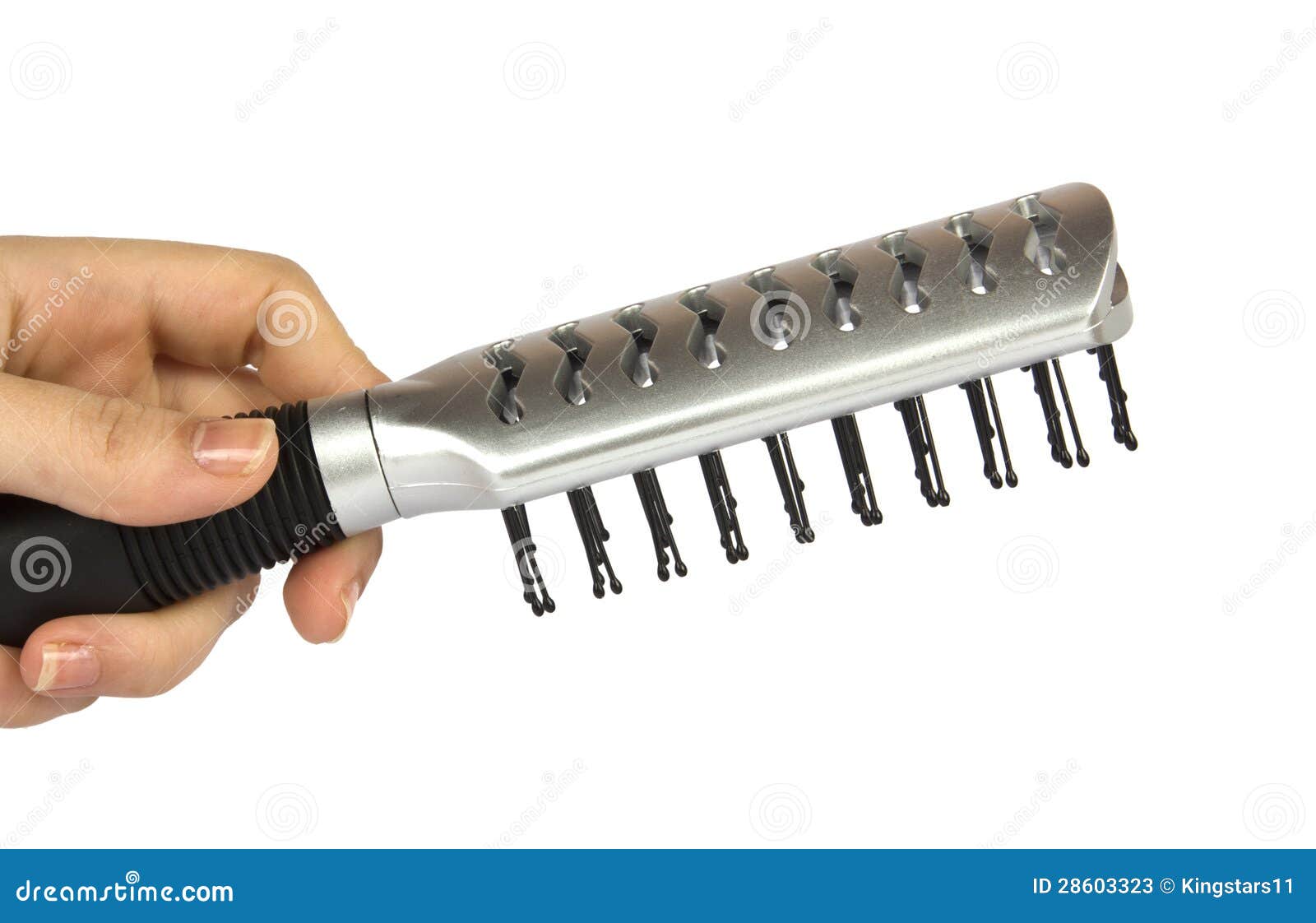 HAIRBRUSH in HAND stock image. Image of brush, isolated 28603323