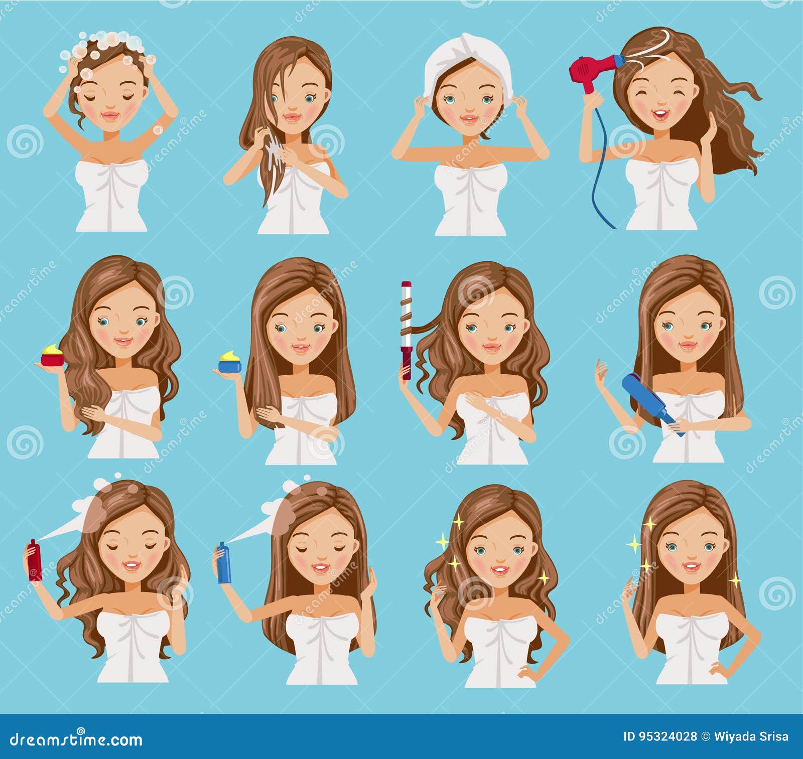 Haircare stock vector. Illustration of healthy, attractive - 95324028