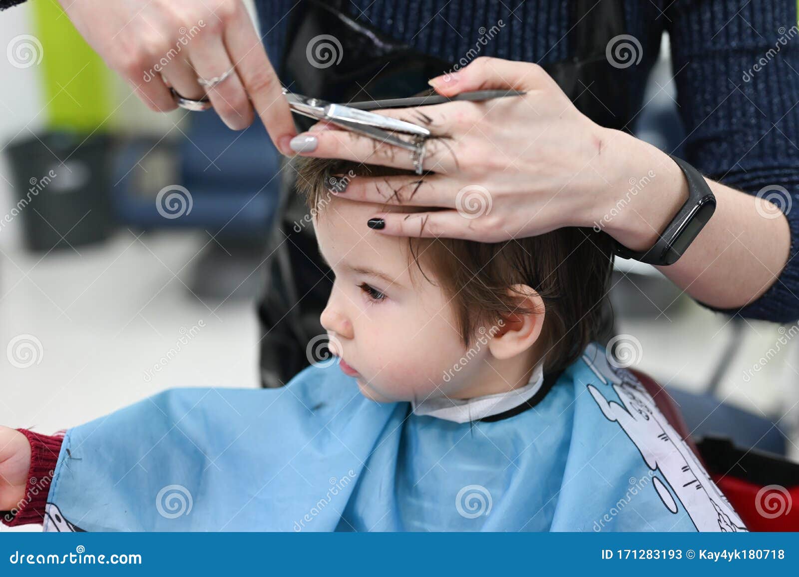 Haircut Boy 0-1 Years. the First Haircut of the Child at the Hairdresser  Stock Image - Image of brunette, barber: 171283193