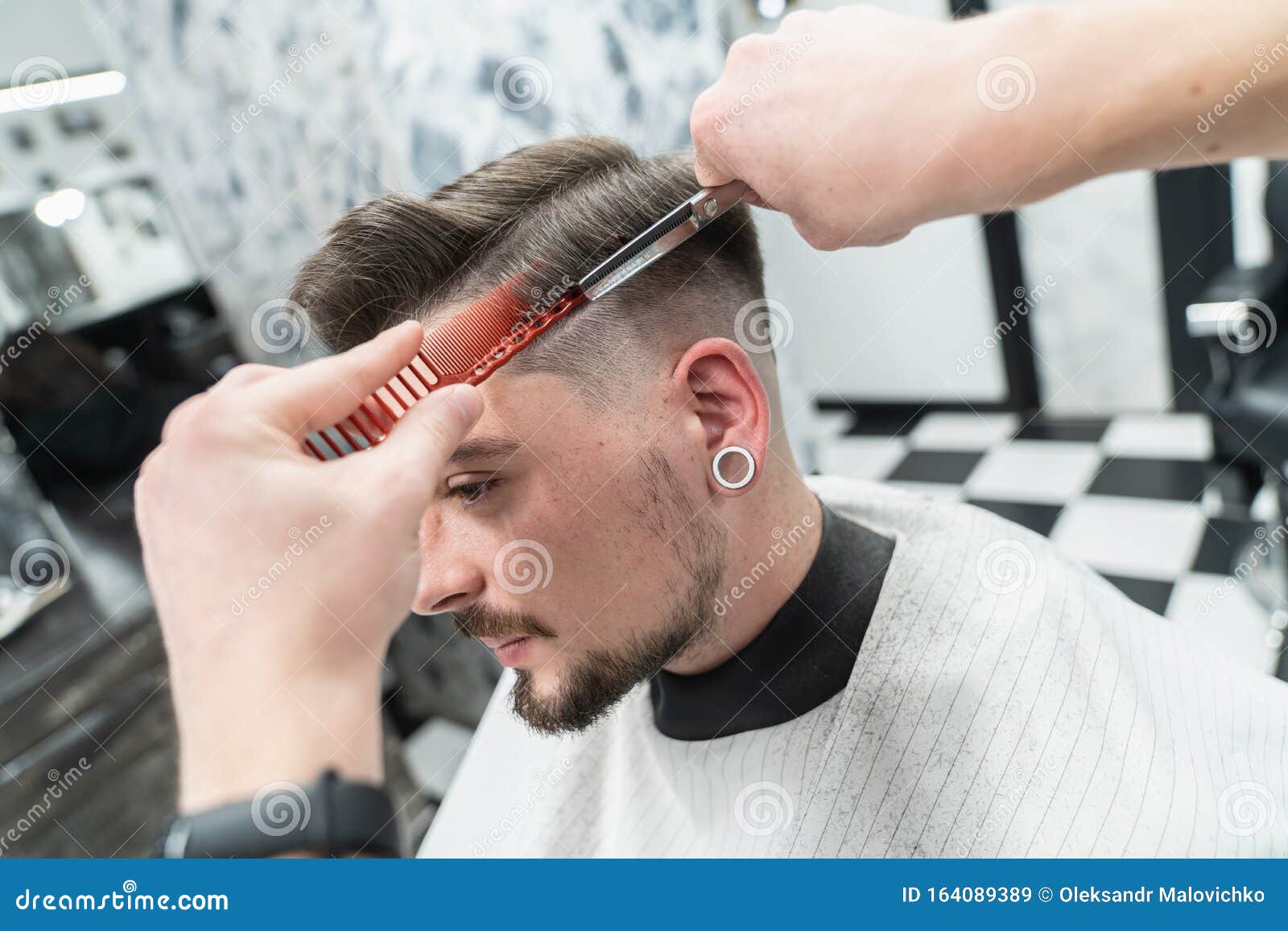 Haircut in a Hairdresser. New Haircut Style. Stock Image - Image of barber,  caucasian: 164089389