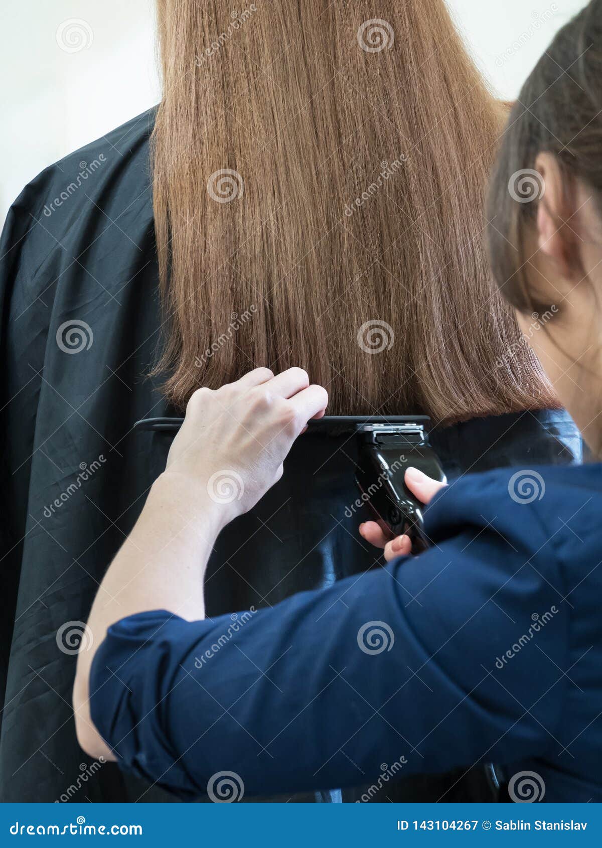 Haircut Long Hair Machine Alignment Length Hair Stock Image  Image of  occupation customer 143104267