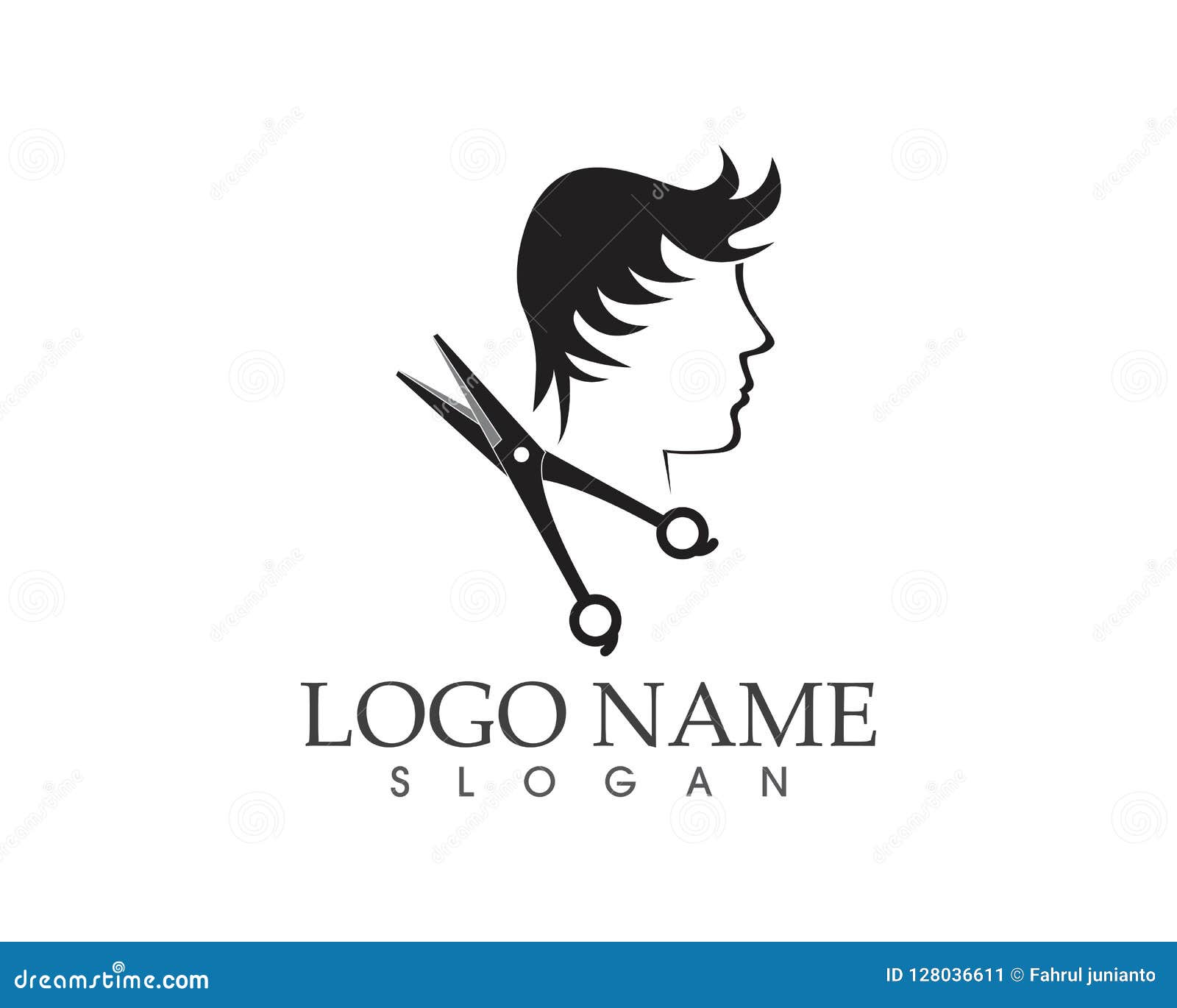 Haircut Style Logo Design Vector Illustration Stock Vector - Illustration  of funny, attractive: 128036611