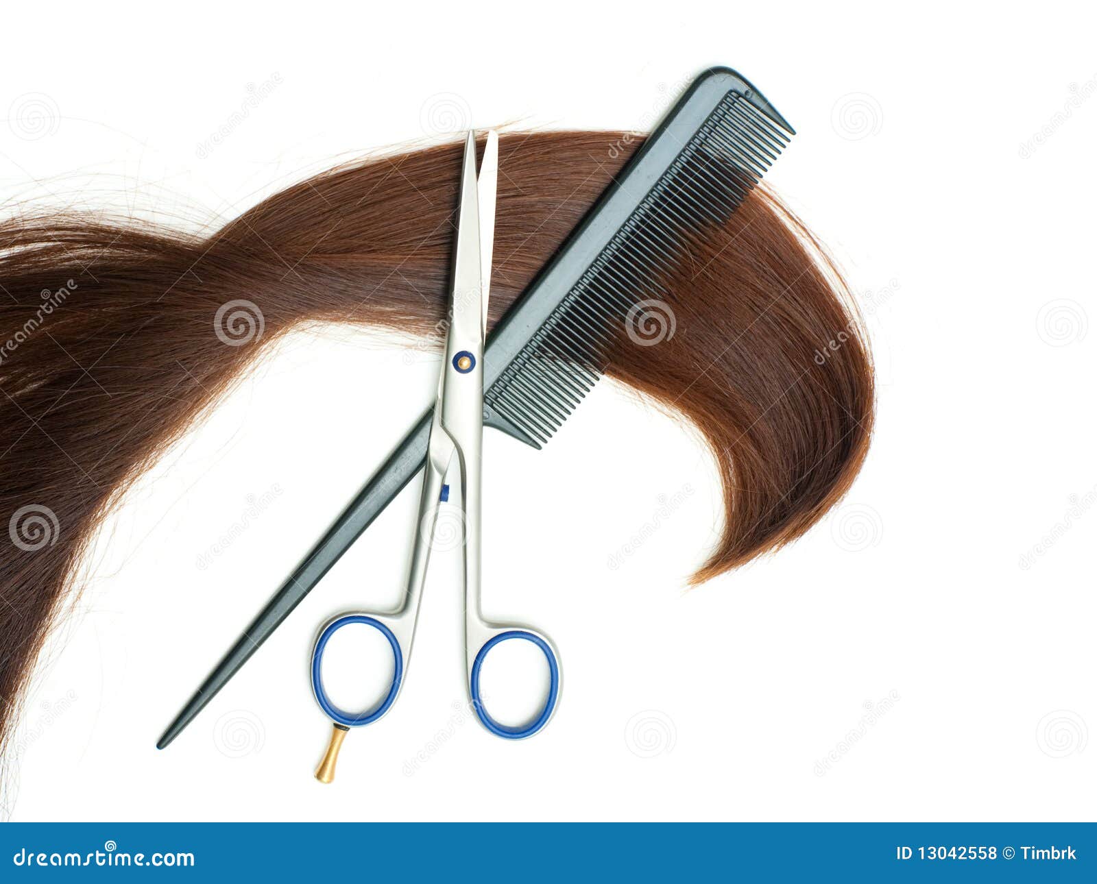 Haircutting tools stock photo. Image of lock, brown, metal 13042558