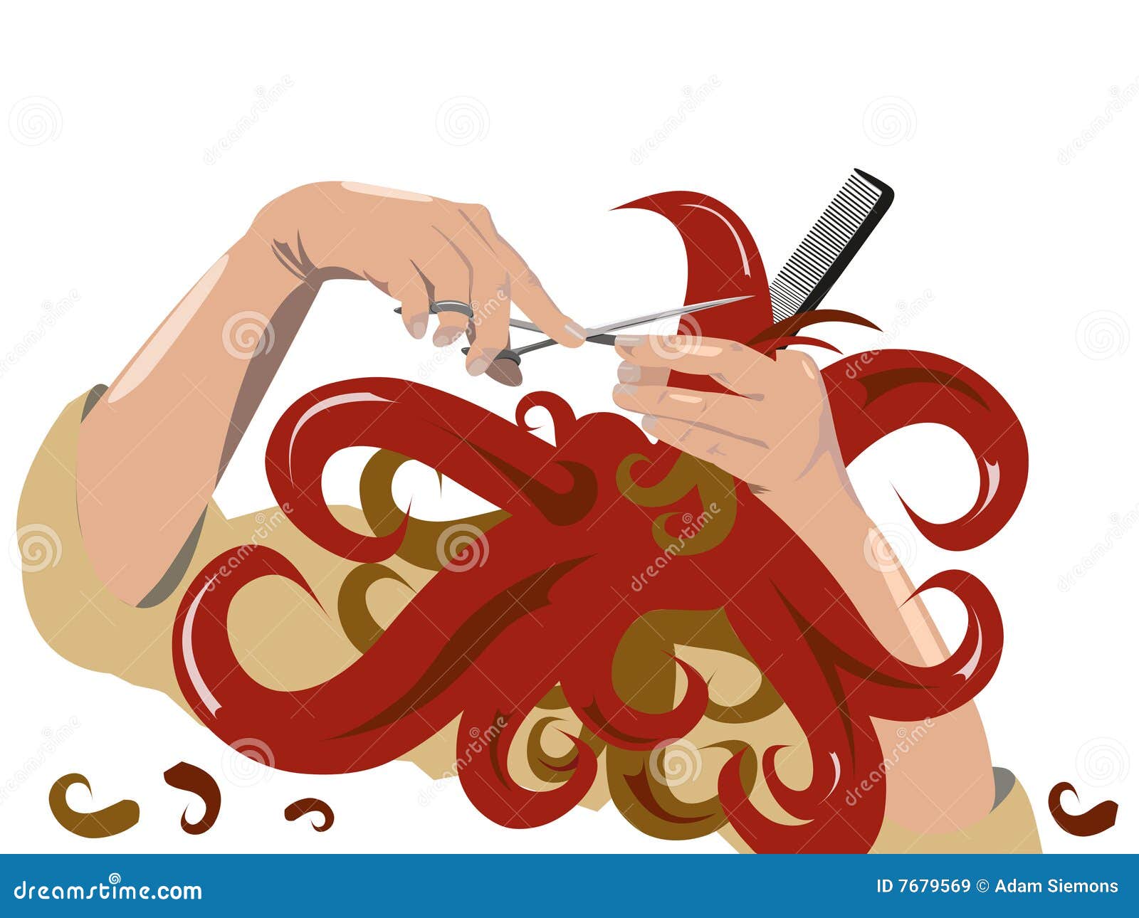 Hairdresser stock vector. Illustration of scissors, comb - 7679569