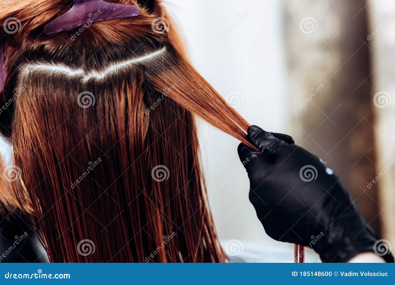 Hairdresser Applies a Hair Mask To the Woman in the Beauty Salon. Botox and  Keratin Hair Straightening Procedure Stock Photo - Image of home,  preparation: 185148600