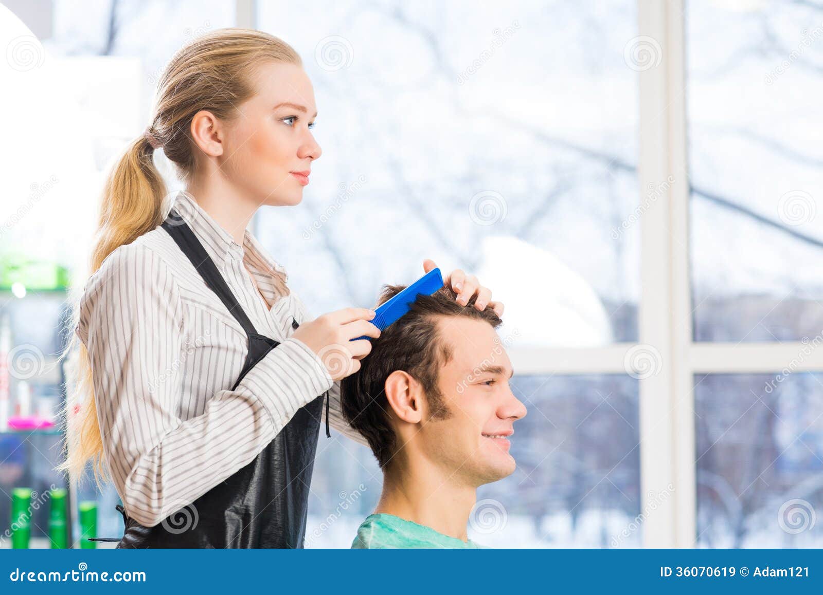 Hairdresser and client stock image. Image of care, barber - 36070619