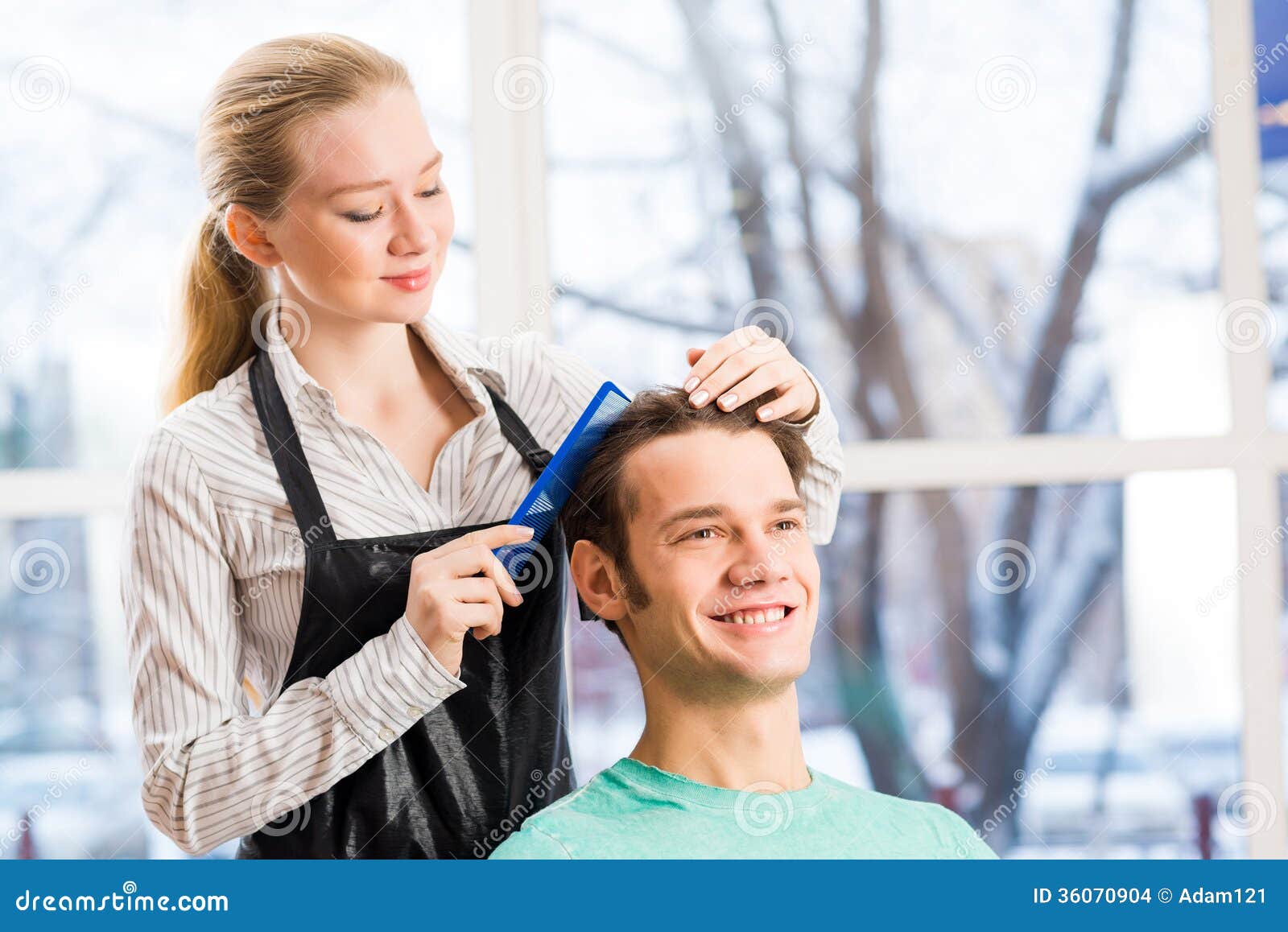 Hairdresser and client stock photo. Image of fingers - 36070904
