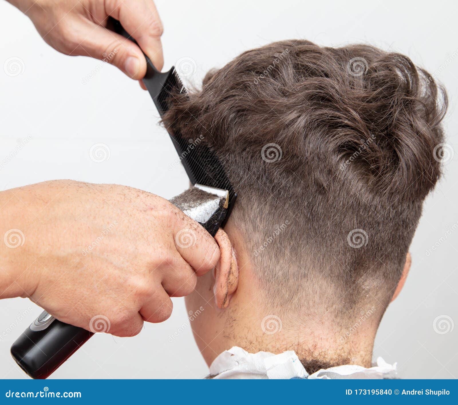 The Hairdresser Cuts the Hair of a Boy with a Machine Stock Photo - Image  of fashion, machine: 173195840