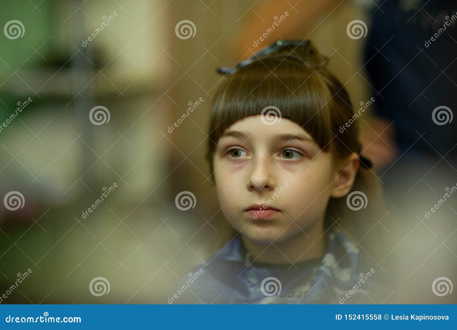 Hairdresser Making A Hair Style To Cute Little Girl Stock