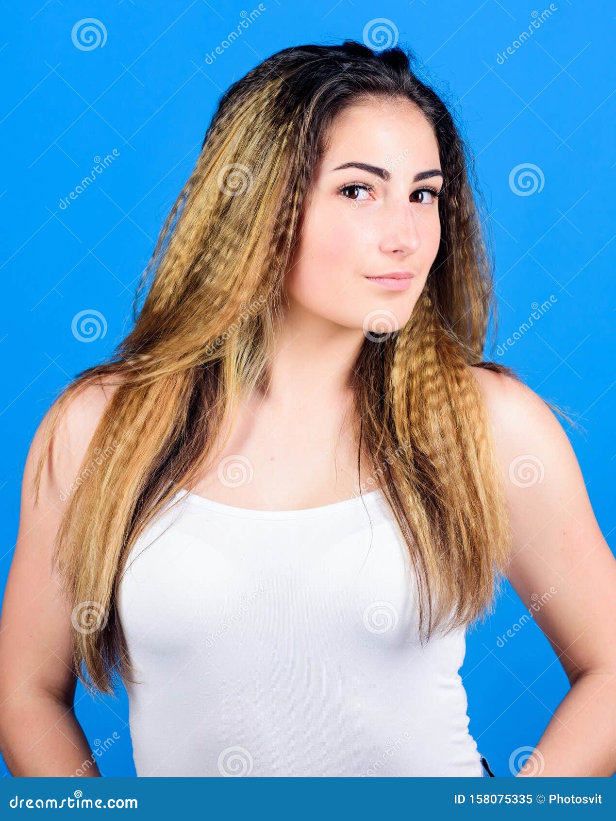 Hairdresser Salon. Damaged Hair. Voluminous Crimped Hair. Styling Cosmetic  Product. Crimped Hairstyles Stock Image - Image of hairstyle, pretty:  158075335