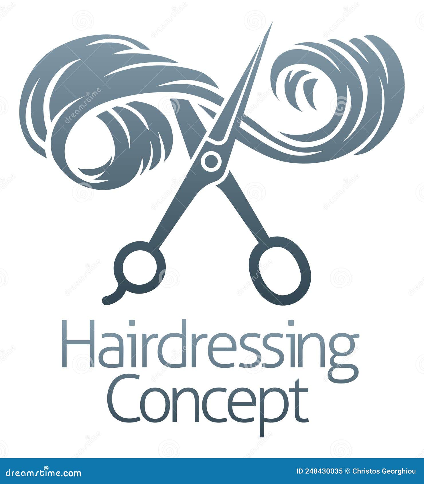 hairdresser salon scissors cutting lock of hair