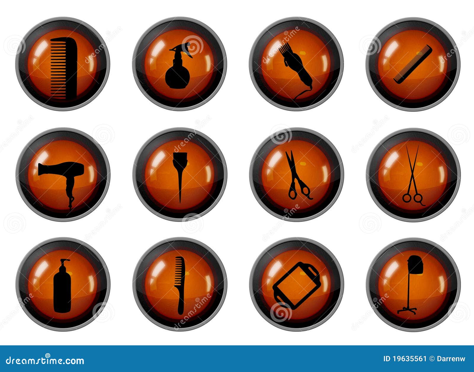 Hairdressing Buttons stock illustration. Illustration of illustrations